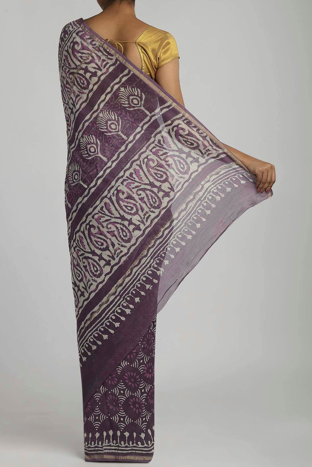 Lavender Chanderi Silk Cotton Saree