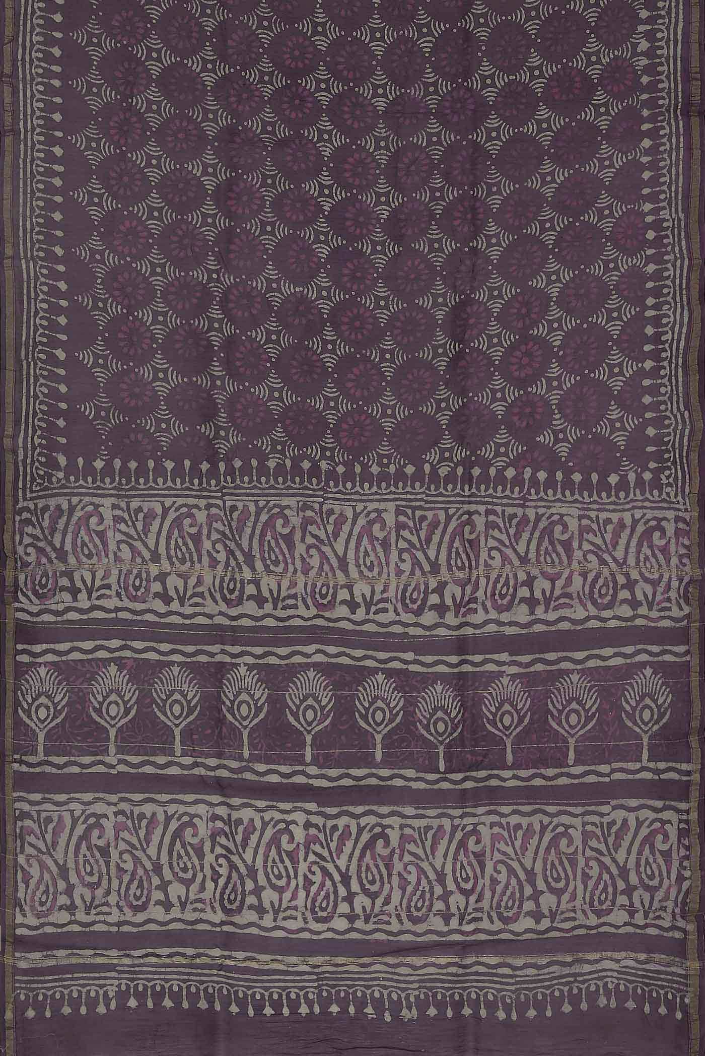 Lavender Chanderi Silk Cotton Saree