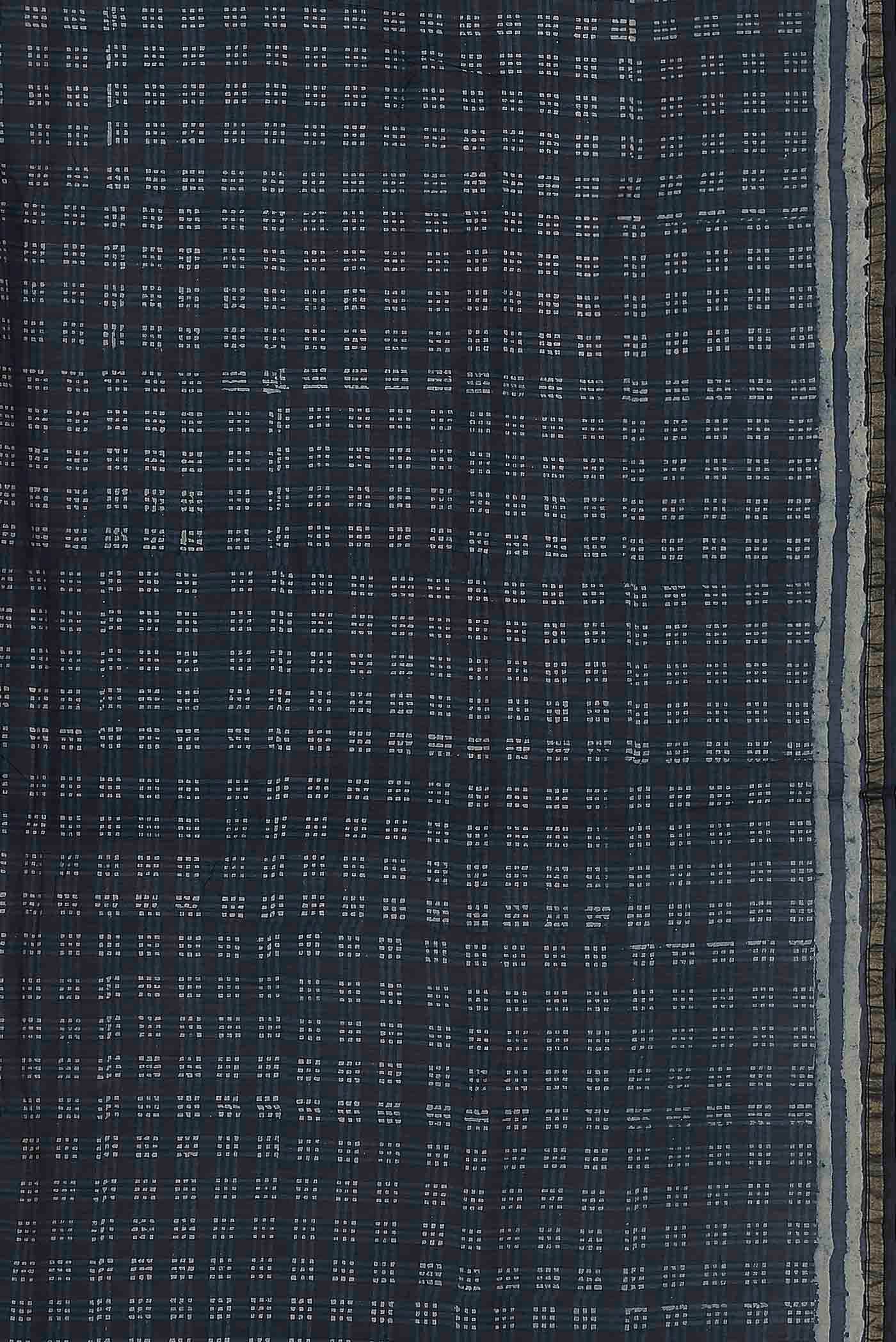 Navy Blue Chanderi Silk Cotton Saree