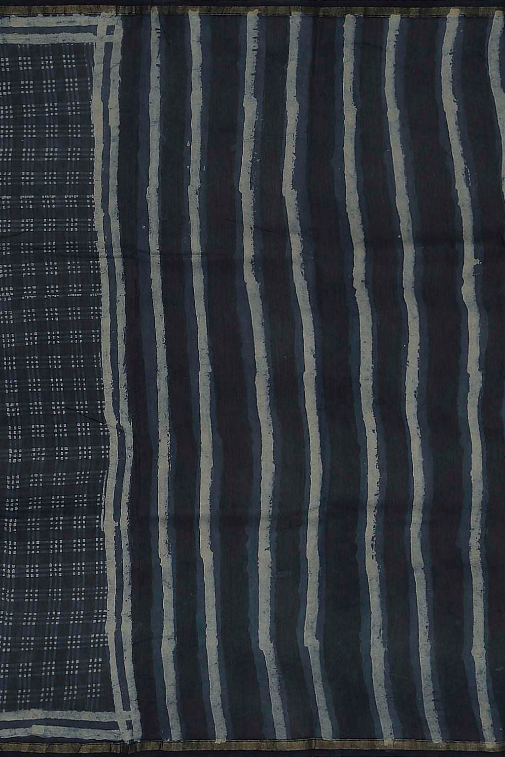 Navy Blue Chanderi Silk Cotton Saree