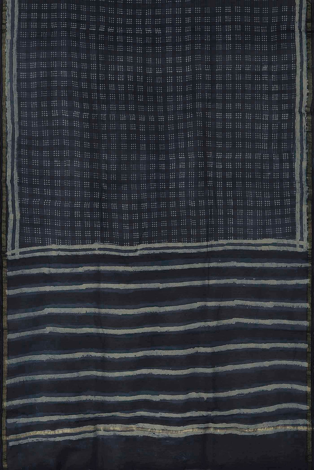 Navy Blue Chanderi Silk Cotton Saree