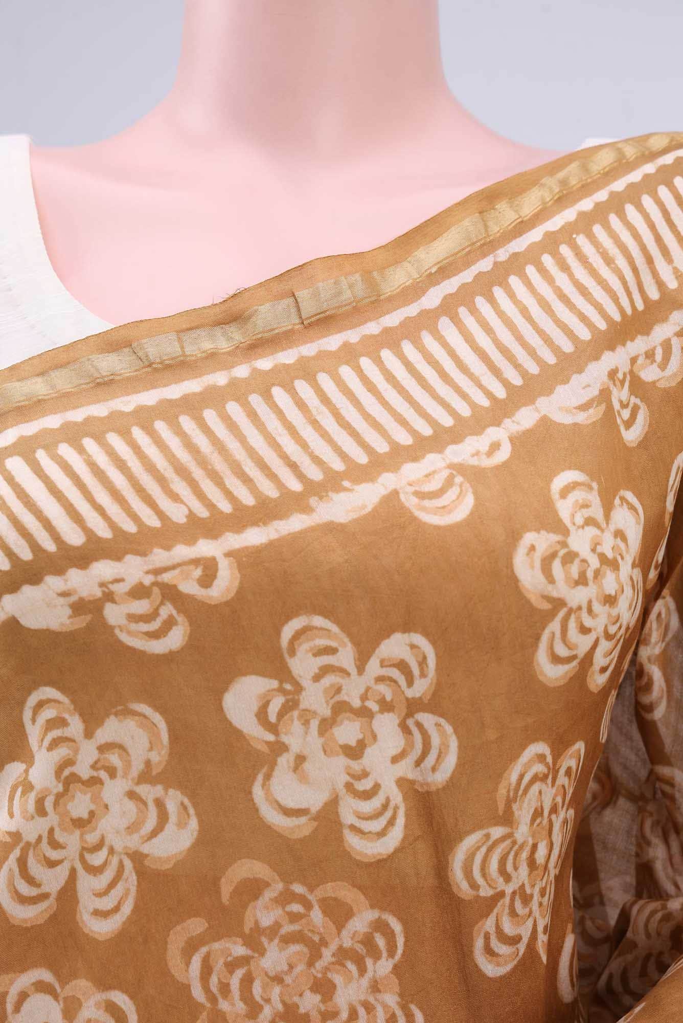 Light Green Chanderi Silk Cotton Saree