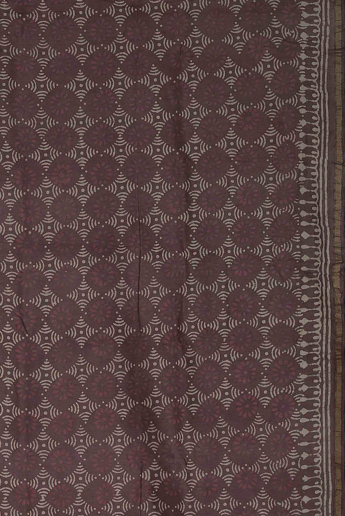 Mauve Chanderi Silk Cotton Saree