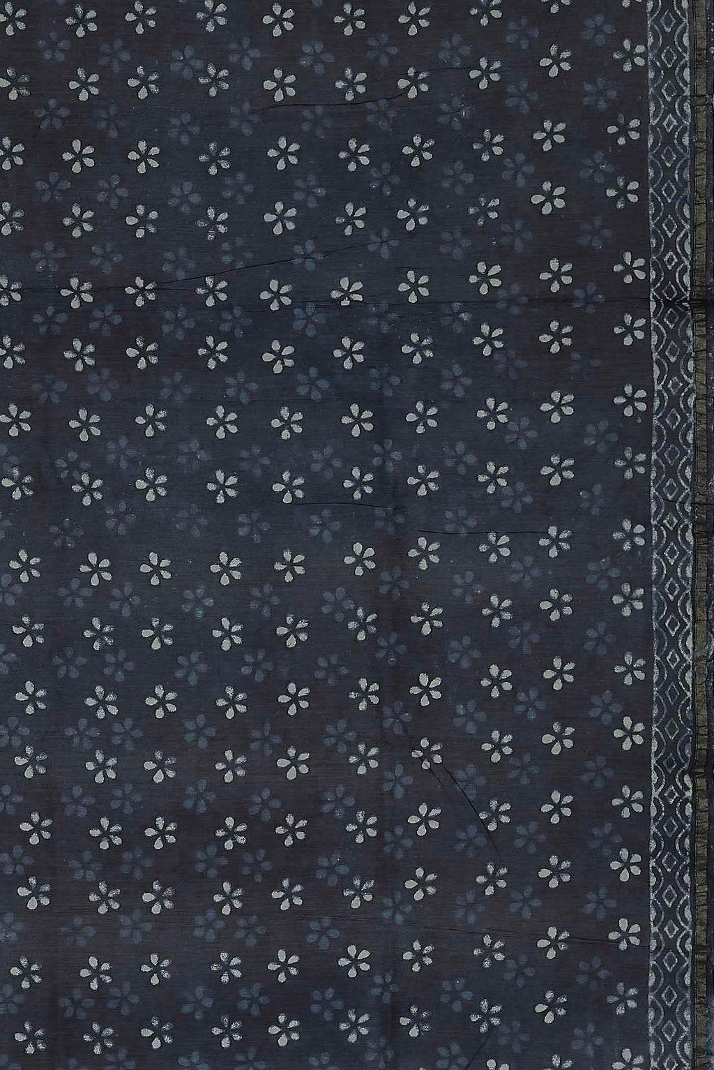 Navy Blue Chanderi Silk Cotton Saree