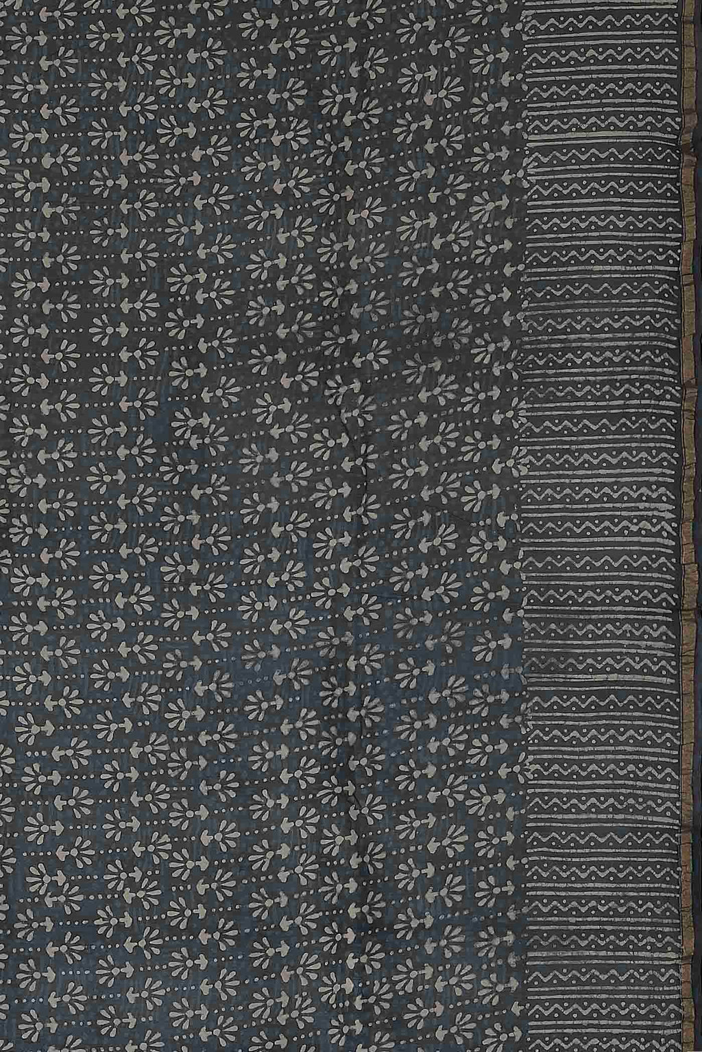 Grey Chanderi Silk Cotton Saree