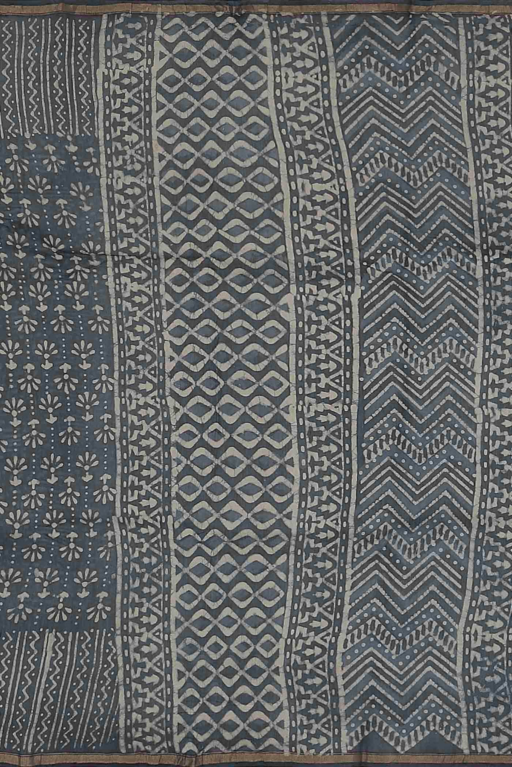 Grey Chanderi Silk Cotton Saree