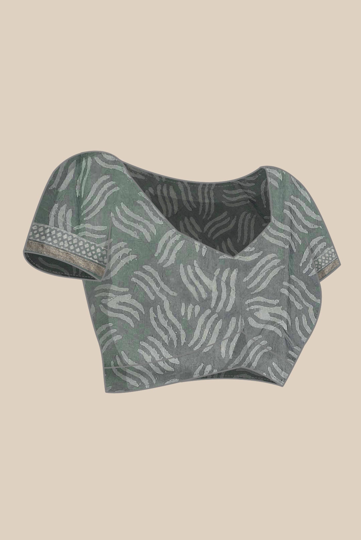 Sage Green Maheshwari Silk Cotton Saree