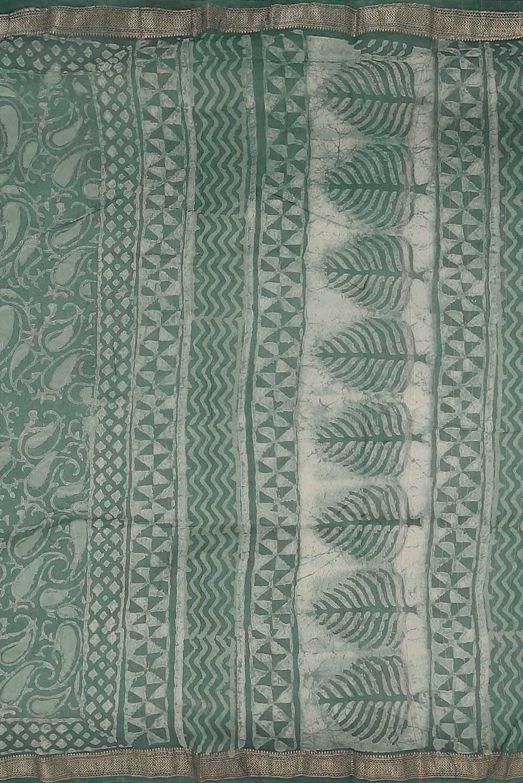 Sage Green Maheshwari Silk Cotton Saree