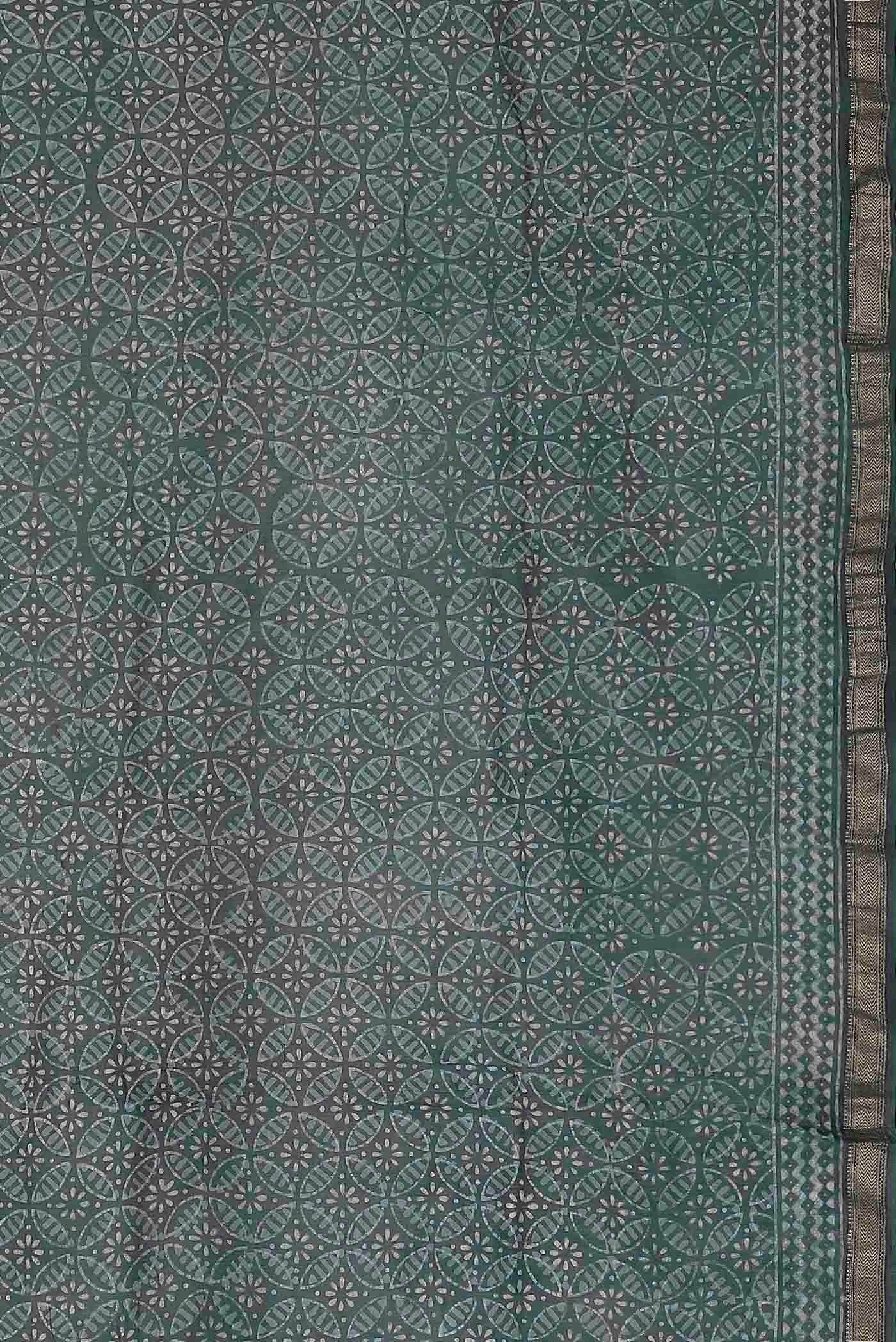 Green Maheshwari Silk Cotton Saree