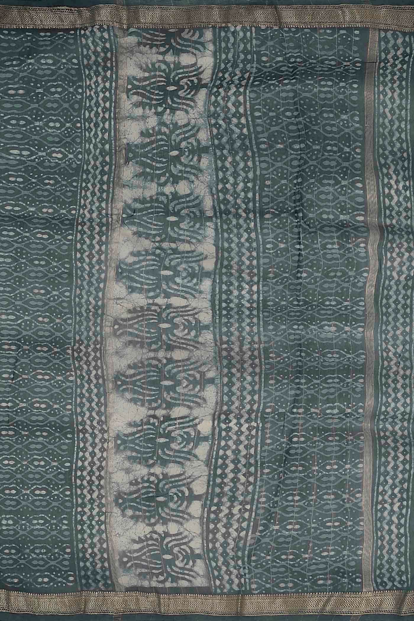 Green Maheshwari Silk Cotton Saree