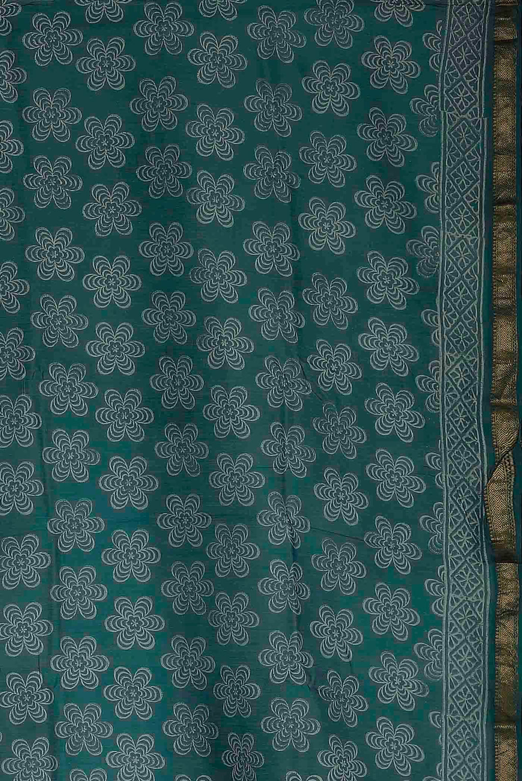 Turquoise Maheshwari Silk Cotton Saree