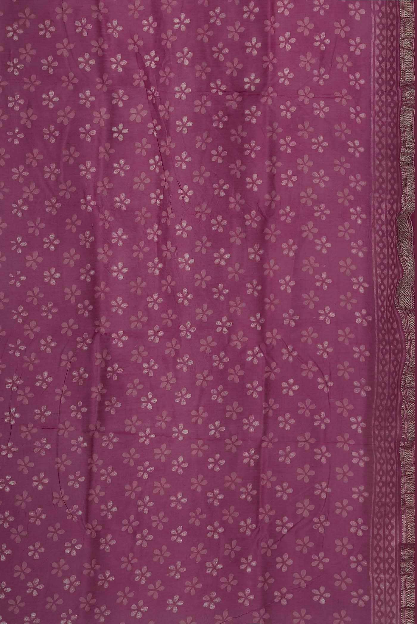 Rose pink Maheshwari Silk Cotton Saree