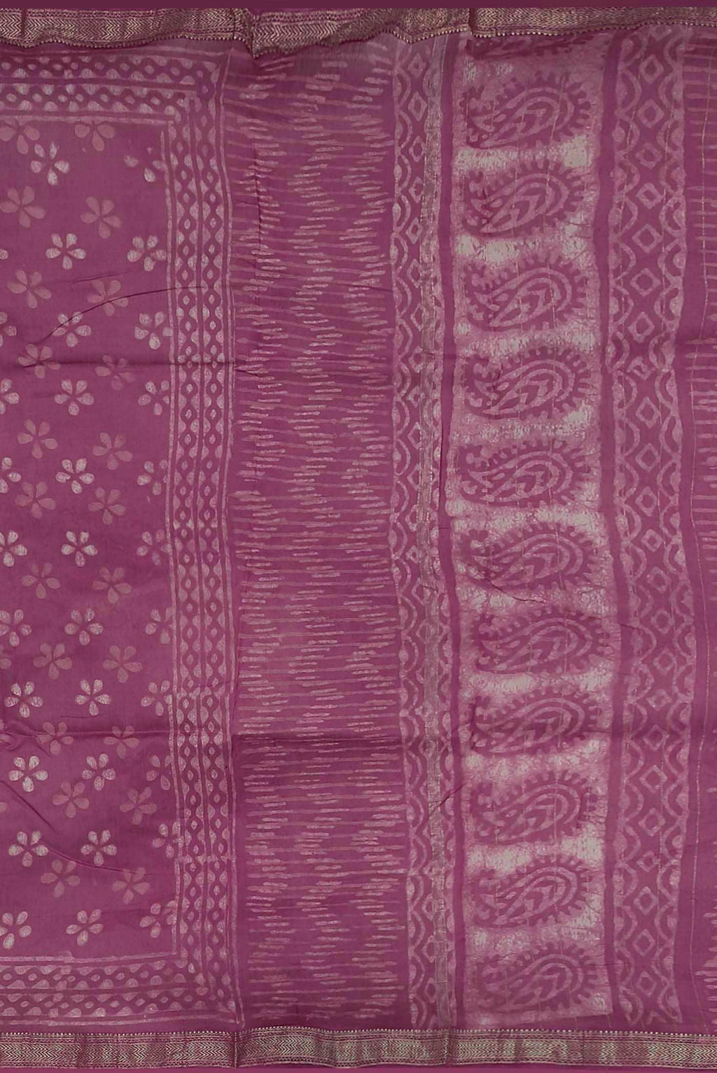 Rose pink Maheshwari Silk Cotton Saree