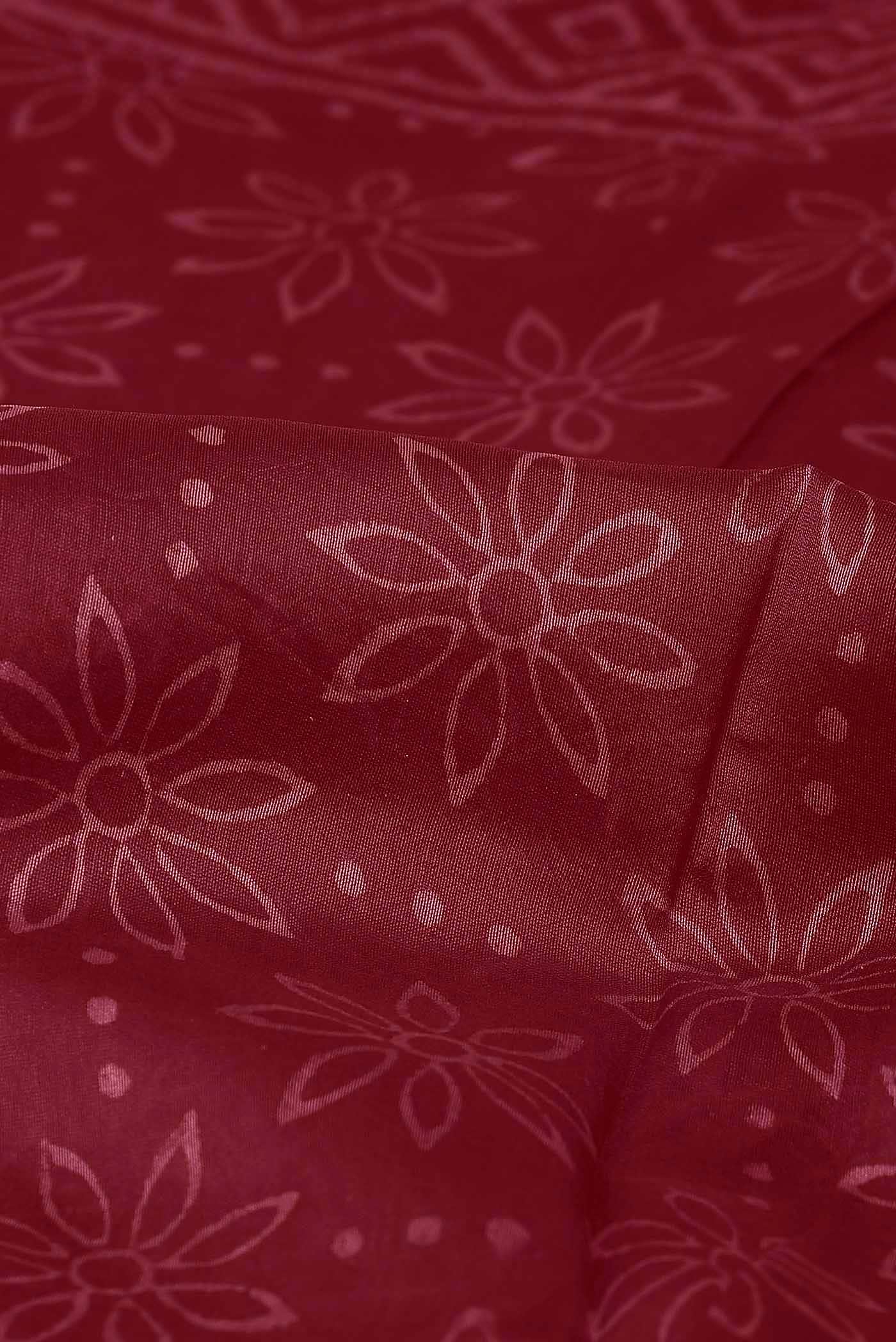 Red Maheshwari Silk Cotton Saree