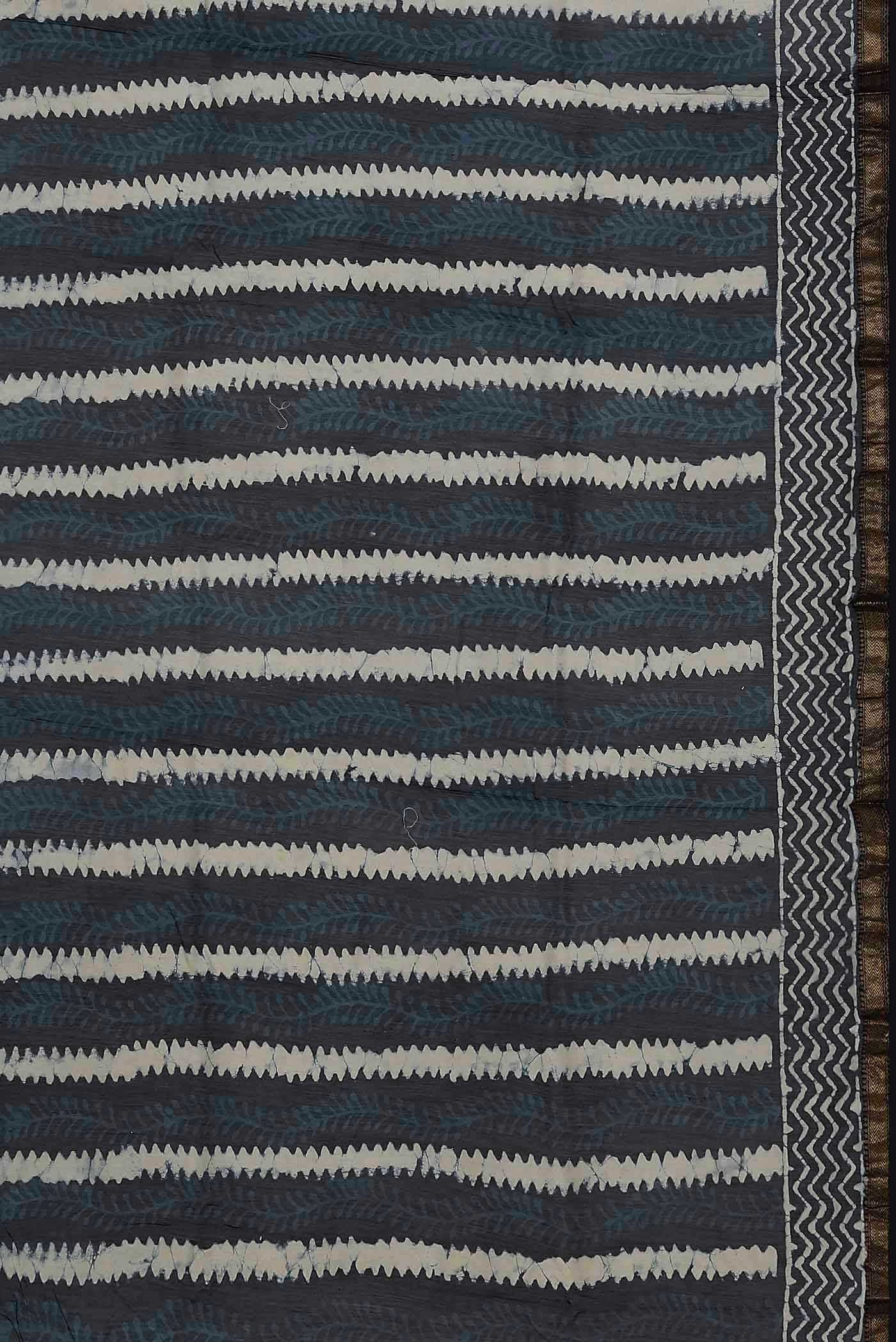 Indigo Maheshwari Silk Cotton Saree