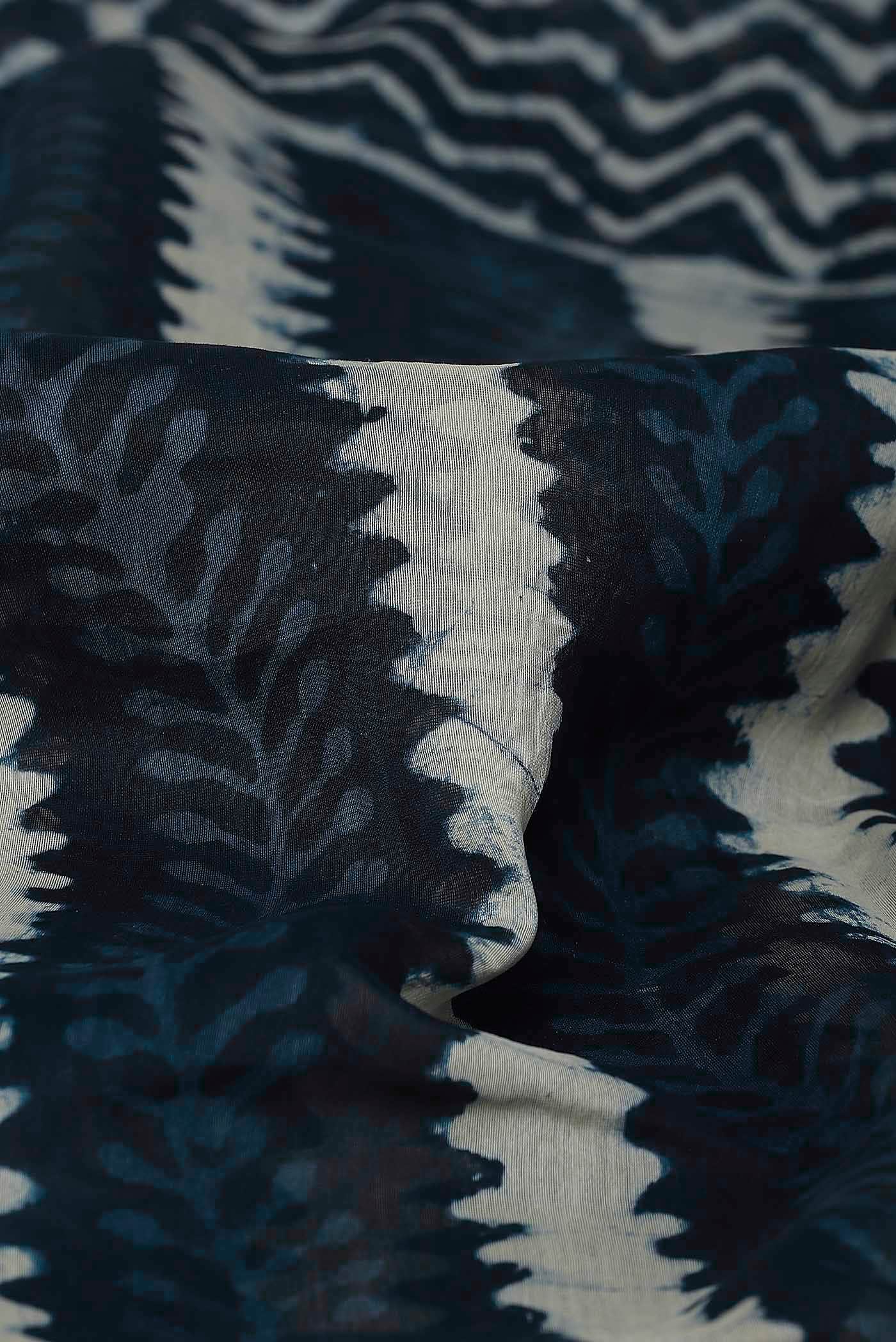 Indigo Maheshwari Silk Cotton Saree
