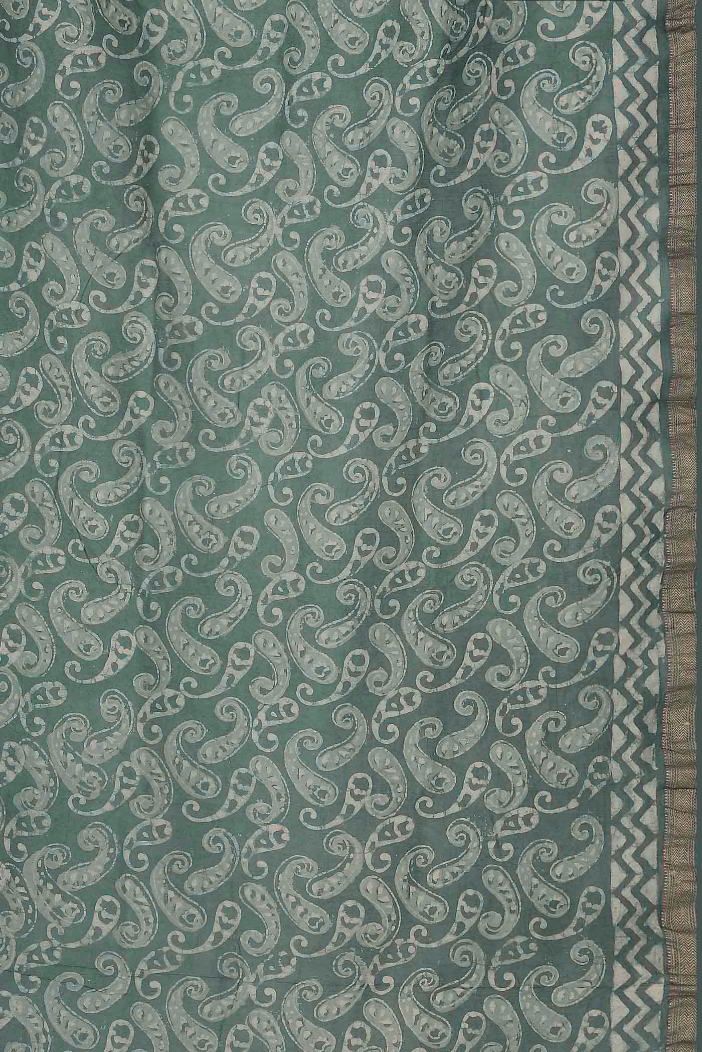 Green Maheshwari Silk Cotton Saree