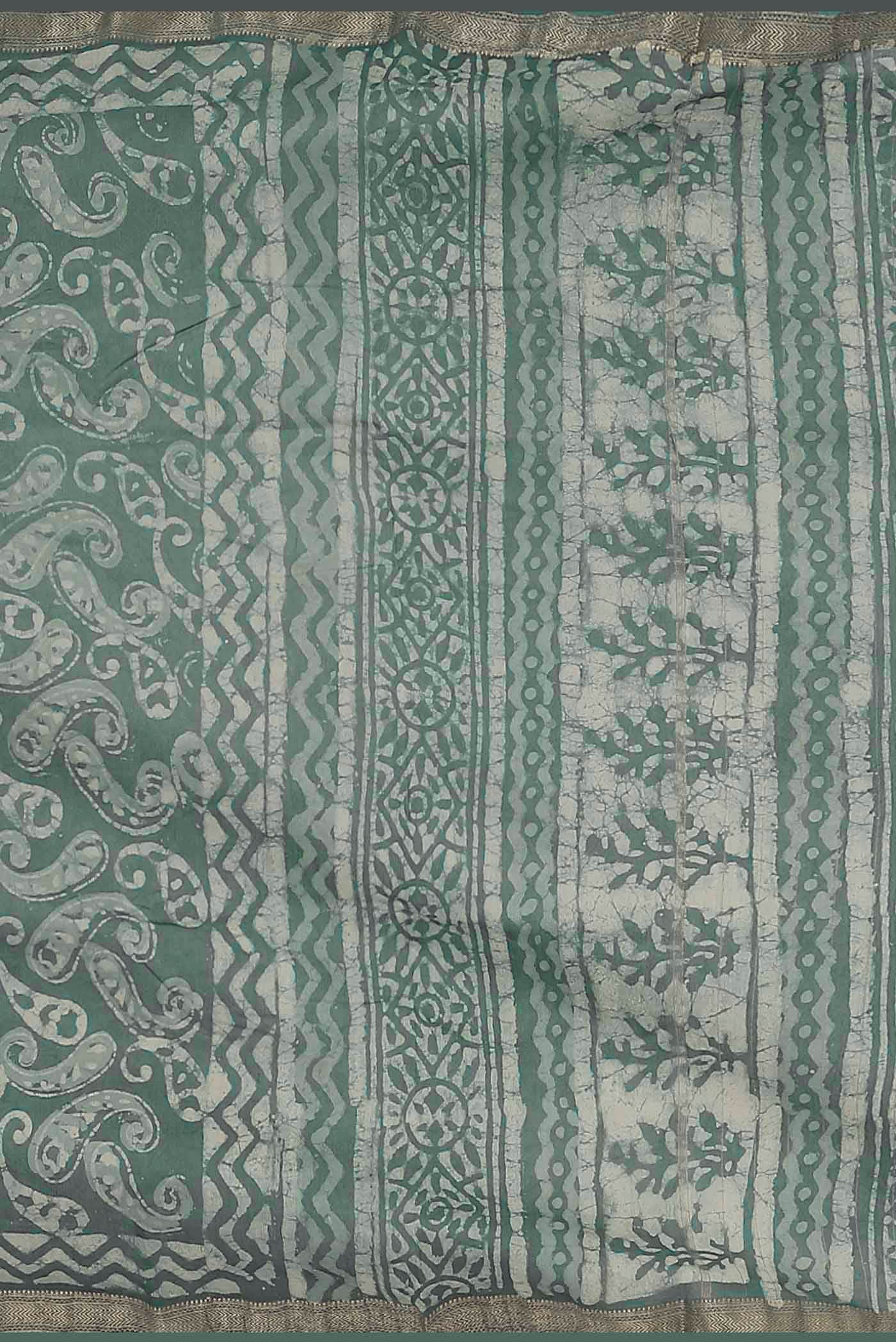 Green Maheshwari Silk Cotton Saree