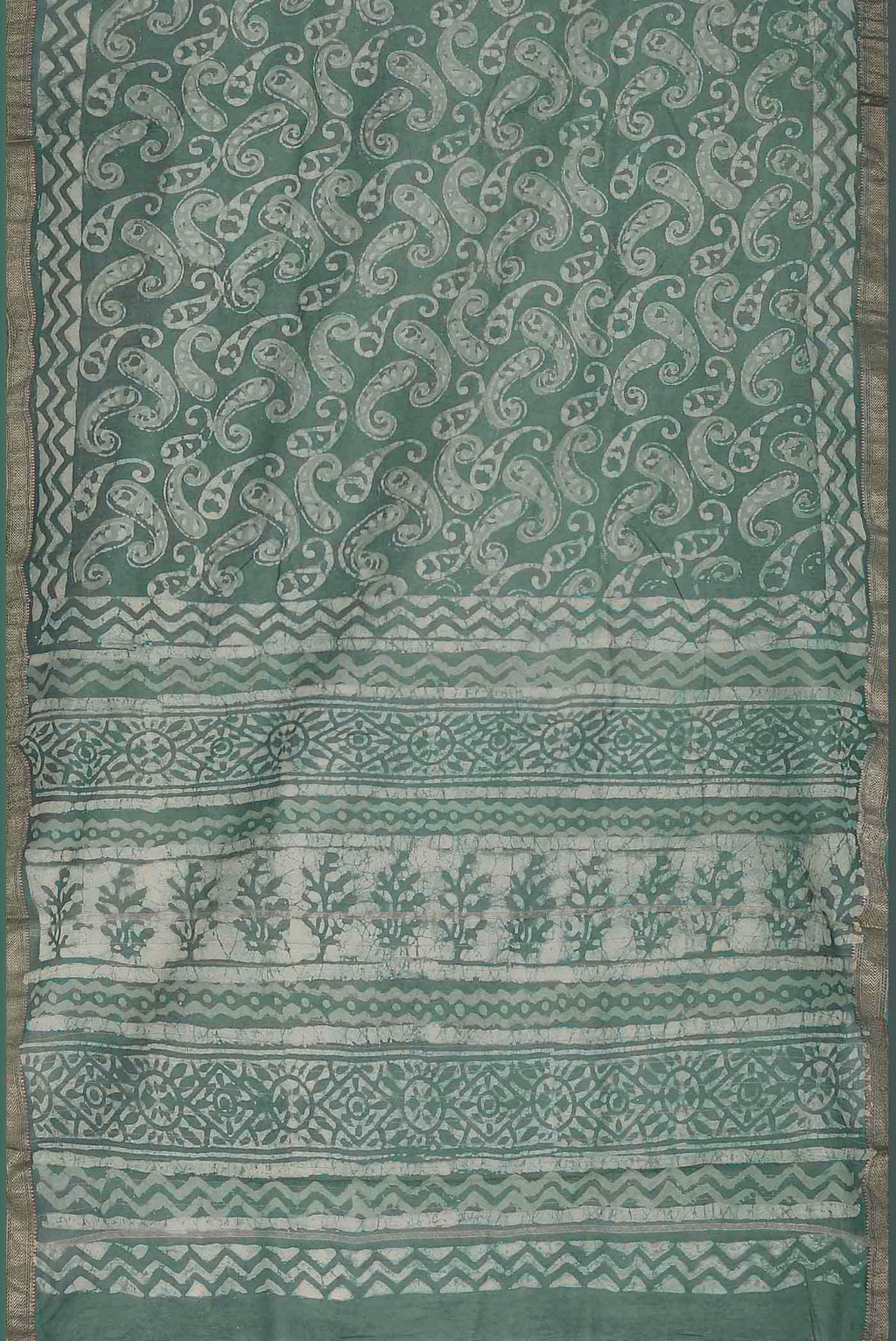 Green Maheshwari Silk Cotton Saree