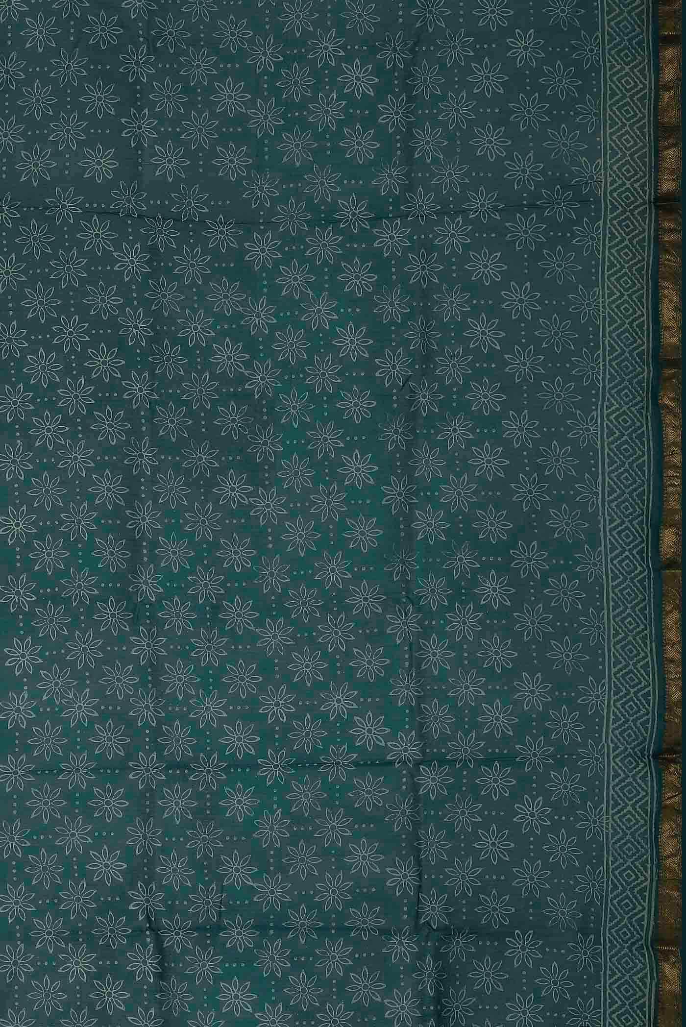 Green Maheshwari Silk Cotton Saree