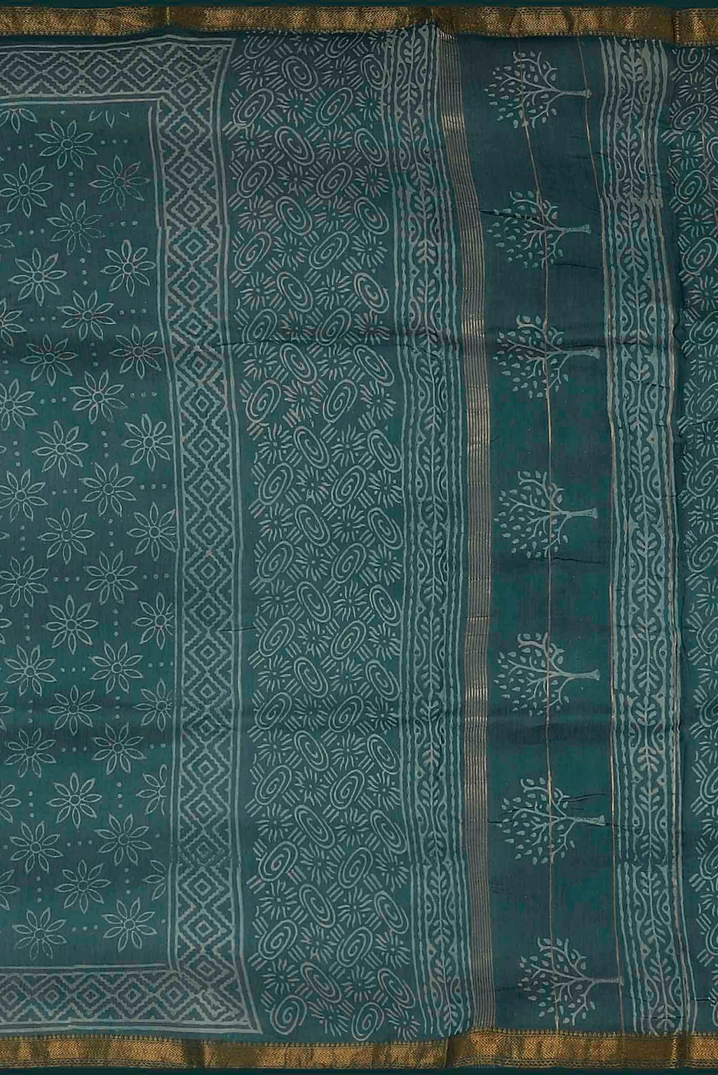 Green Maheshwari Silk Cotton Saree
