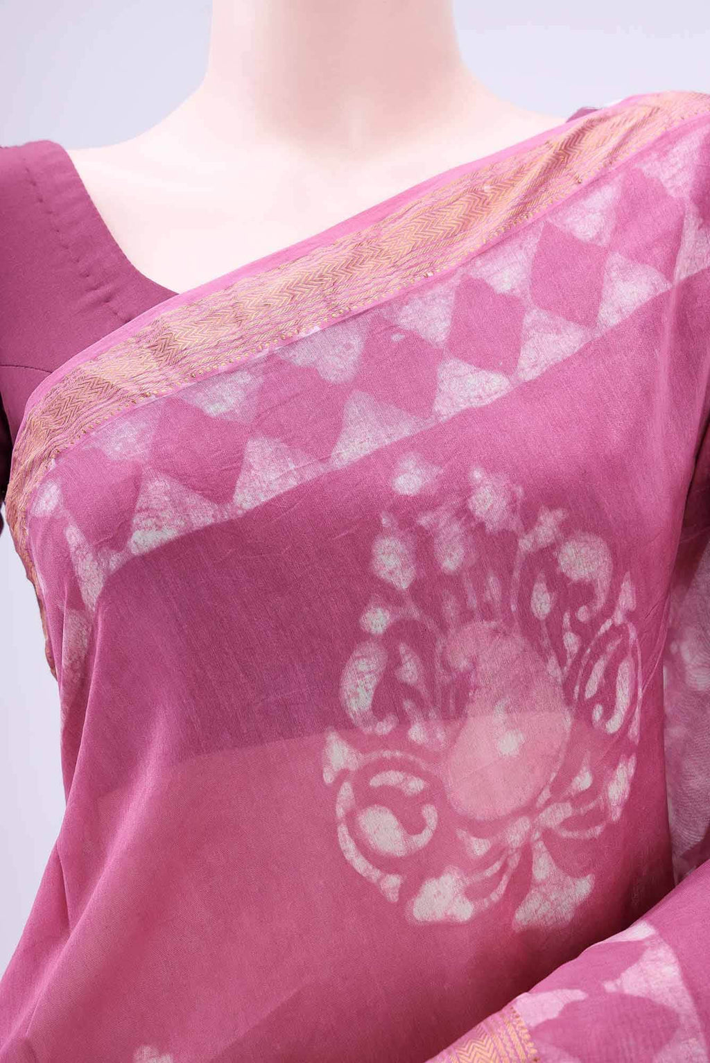 Pink Maheshwari Silk Cotton Saree