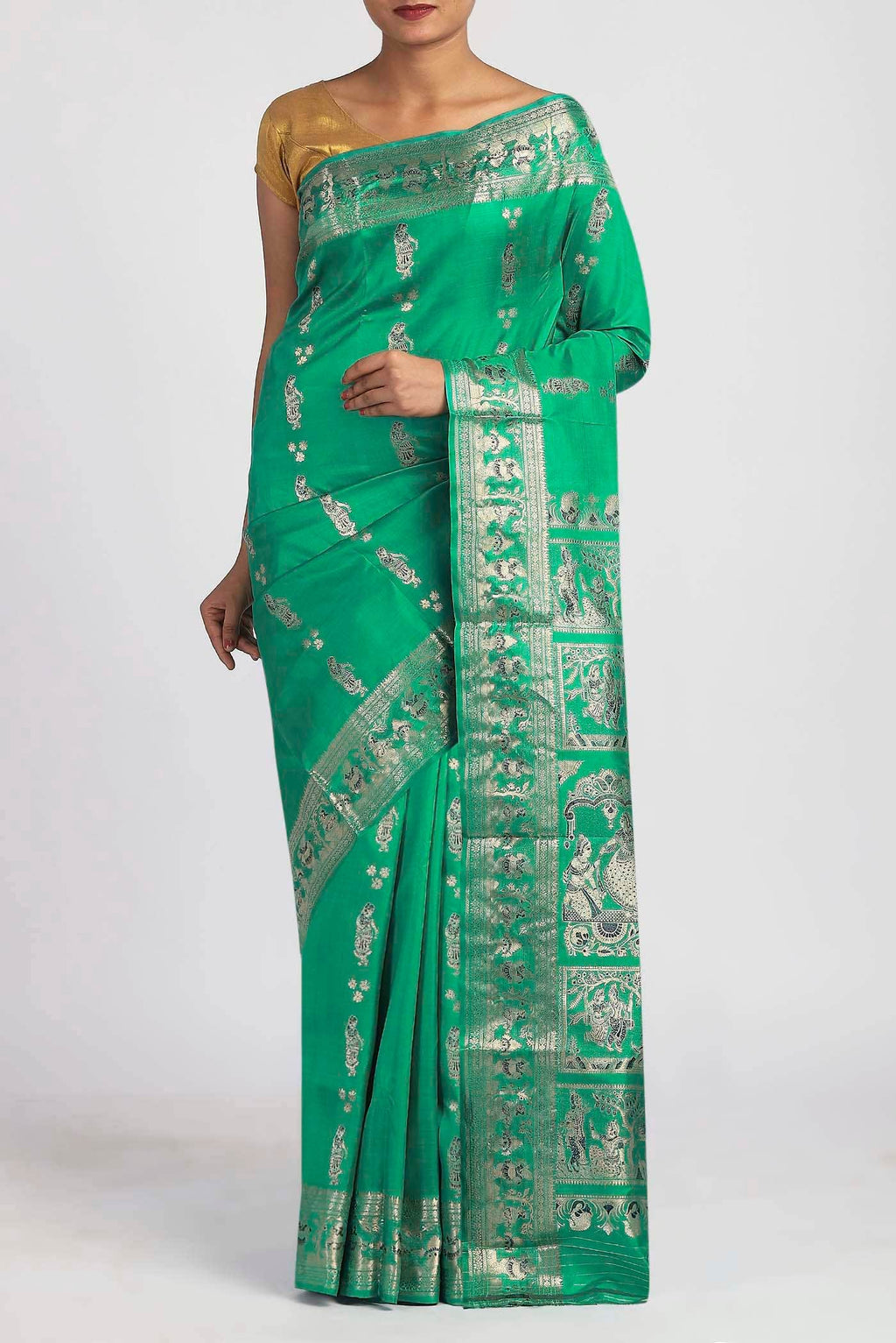 Green Baluchari Silk Saree