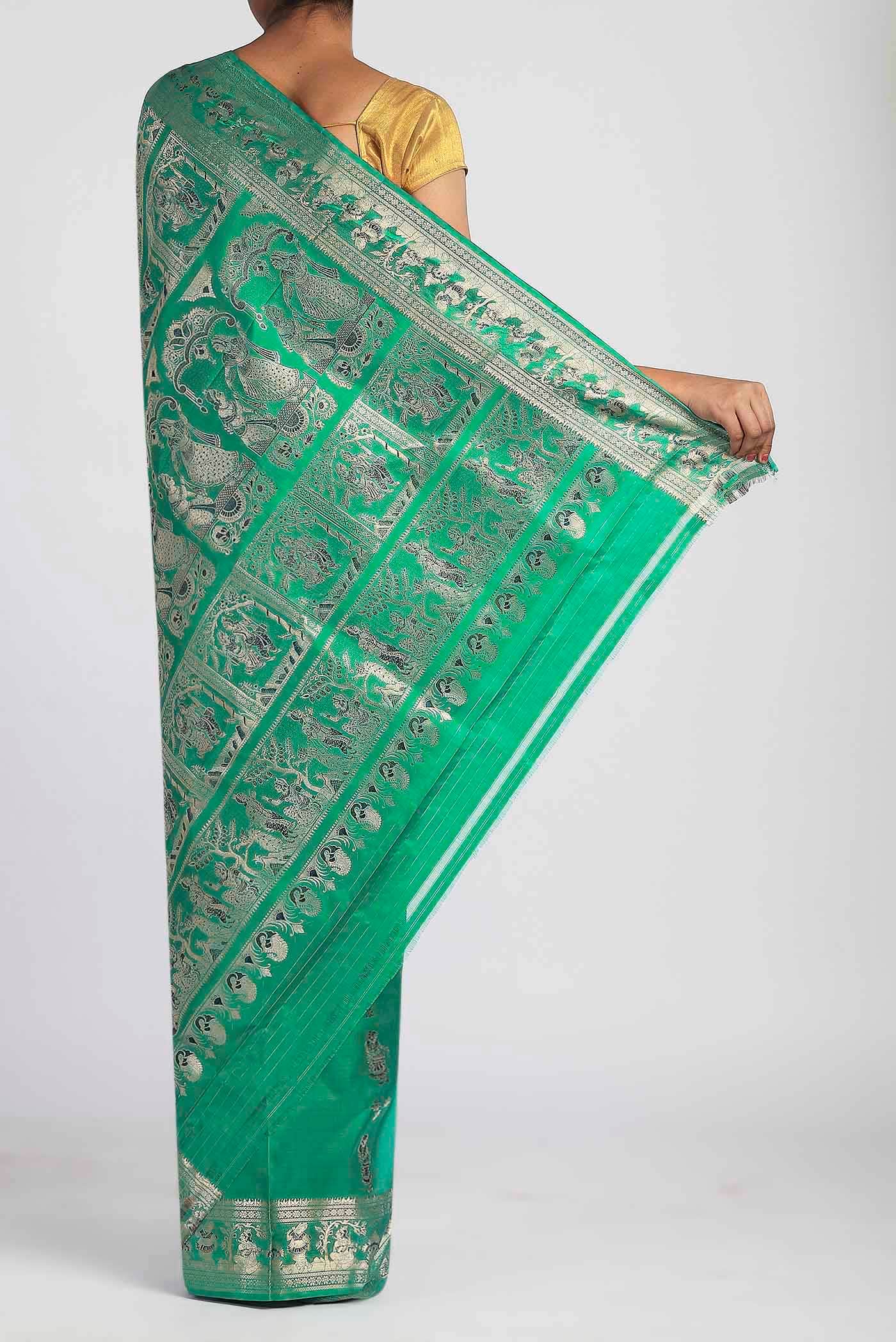 Green Baluchari Silk Saree