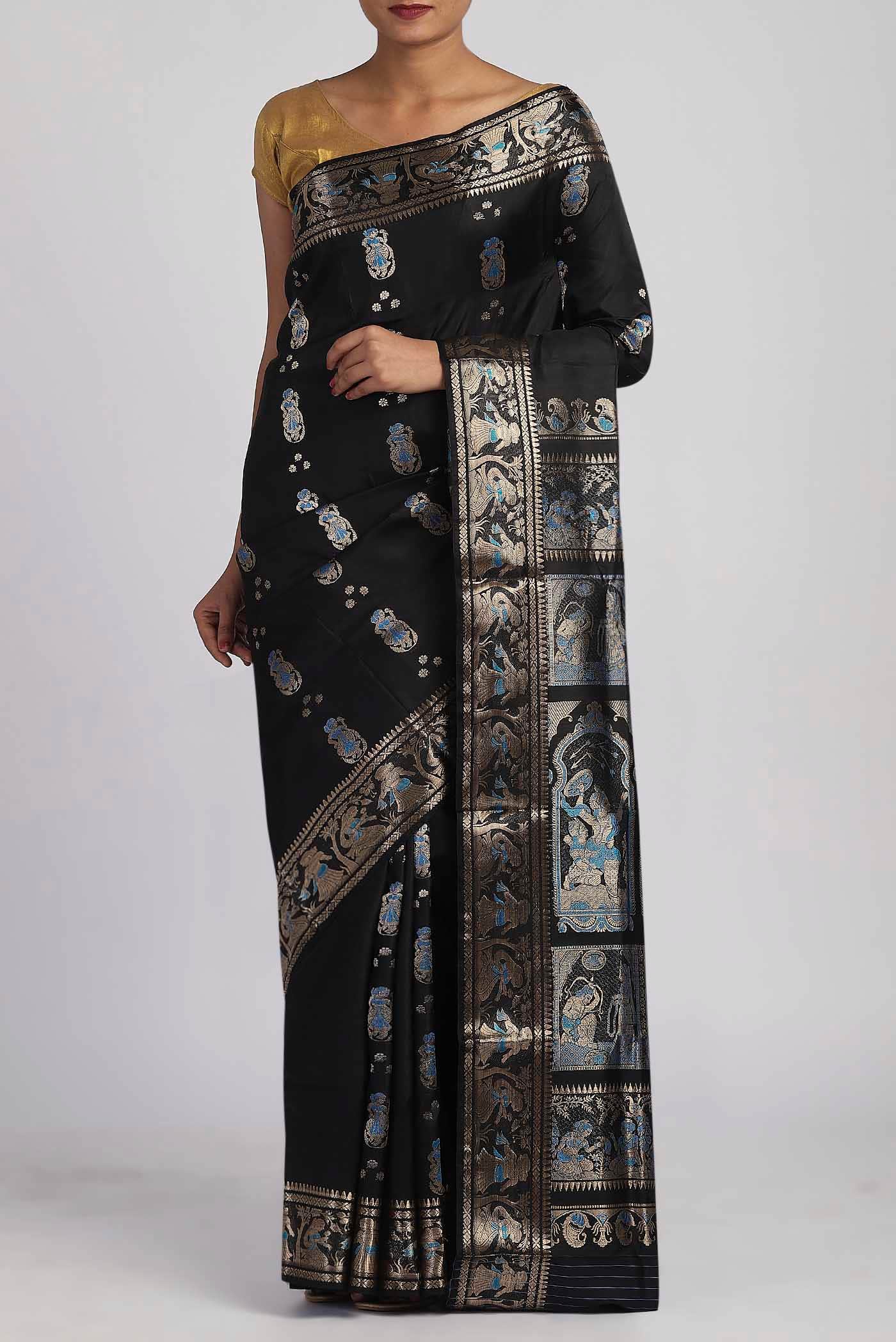 Black Baluchari Silk Saree