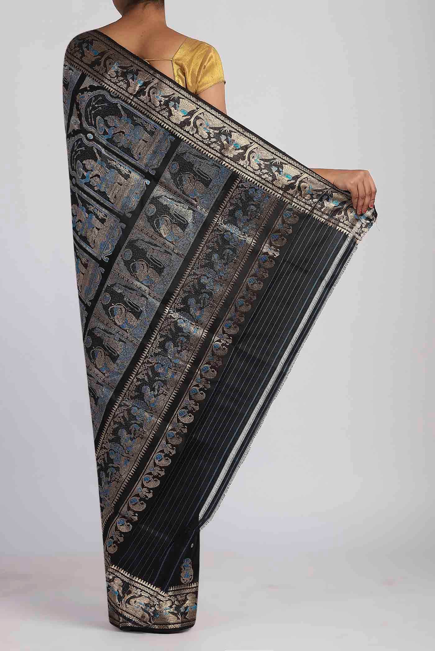 Black Baluchari Silk Saree