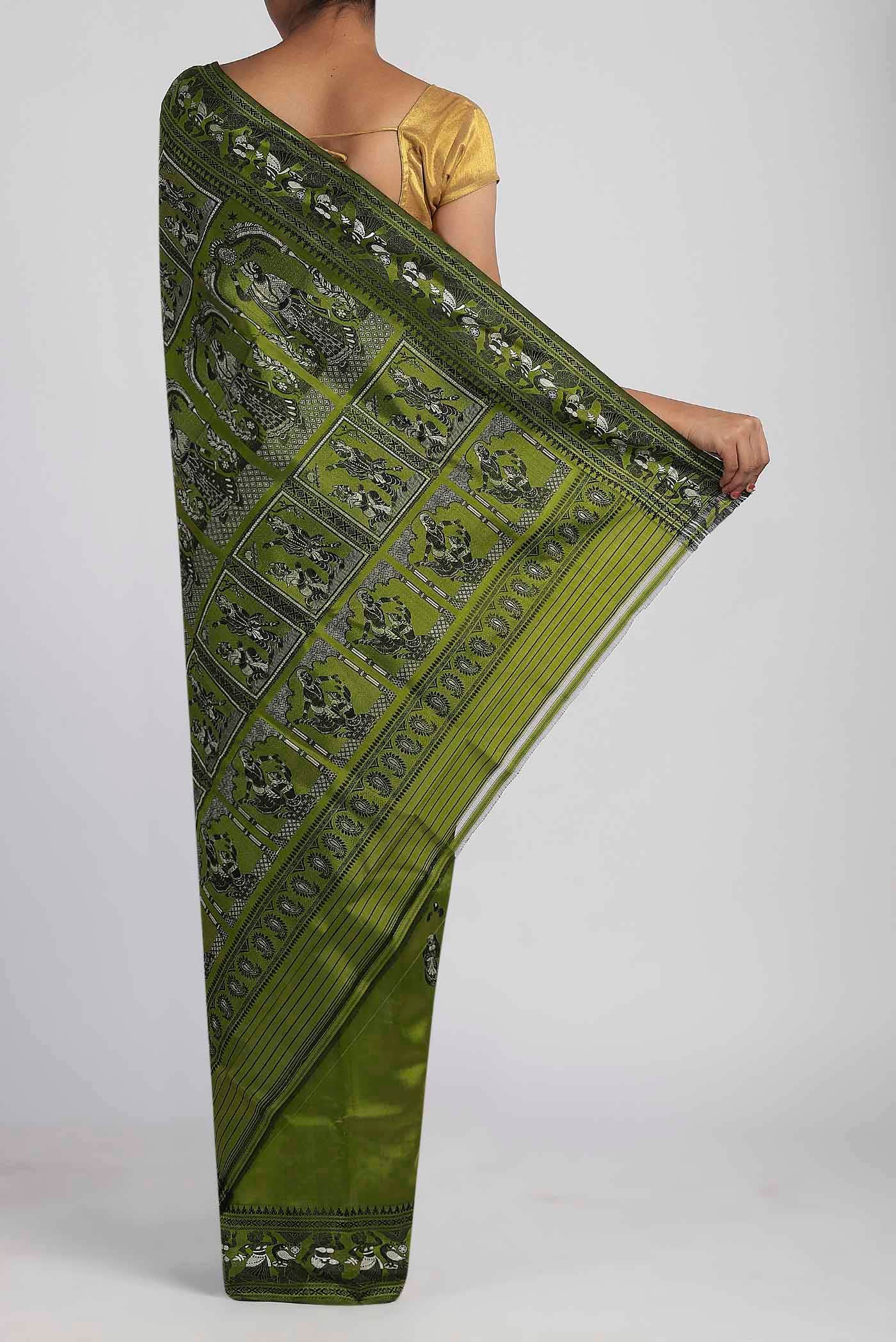Green Baluchari Silk Saree