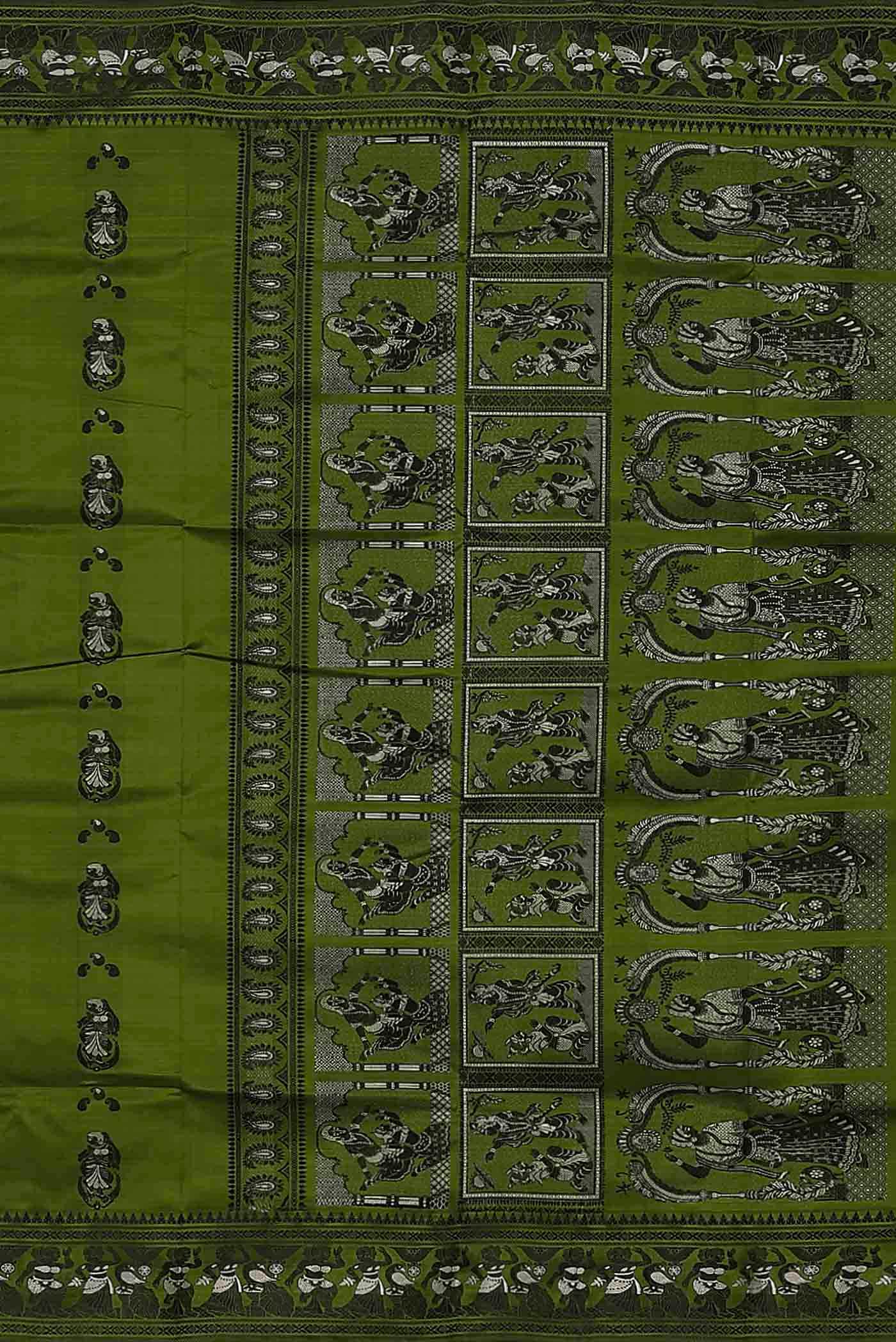 Green Baluchari Silk Saree