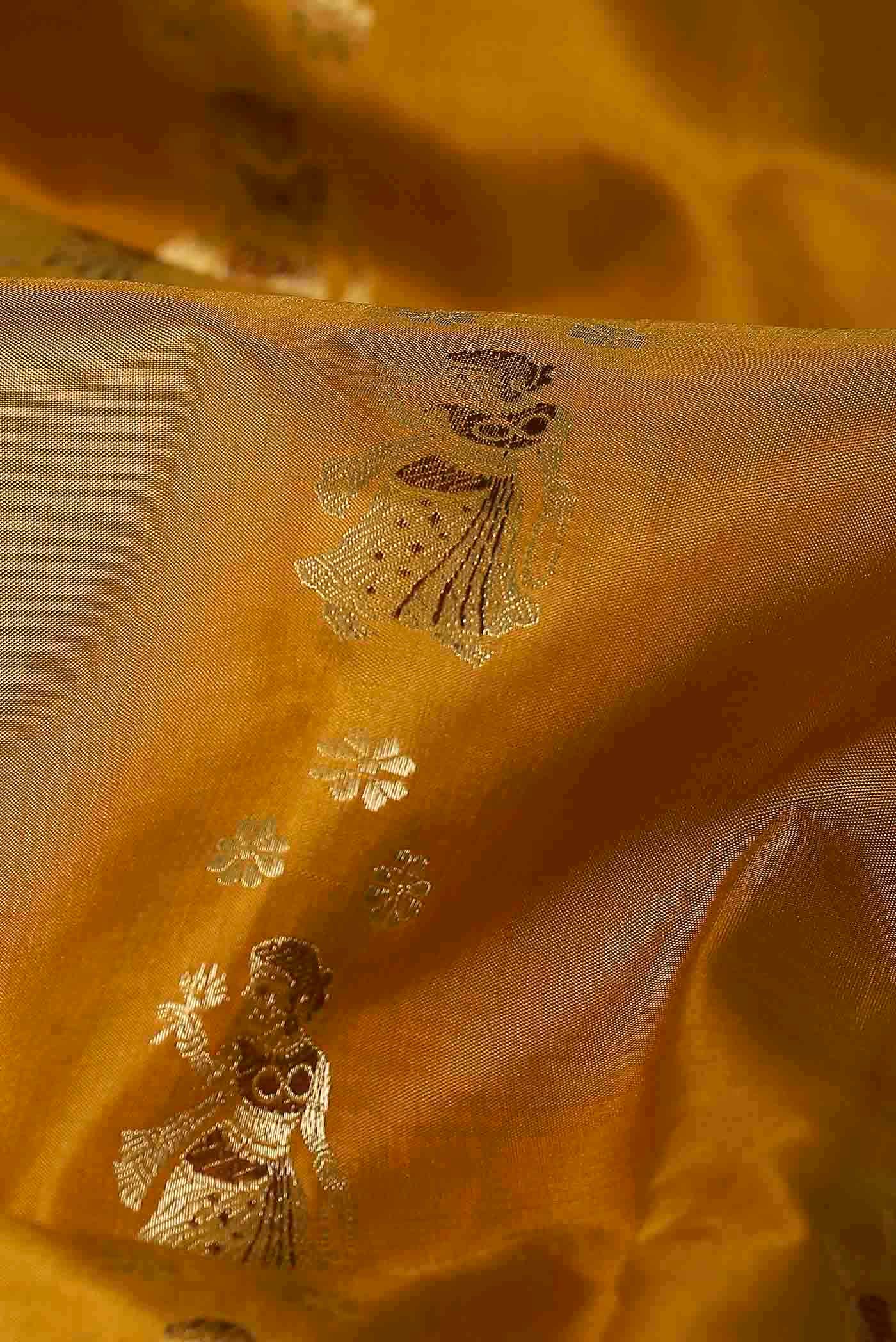 Yellow Baluchari Silk Saree