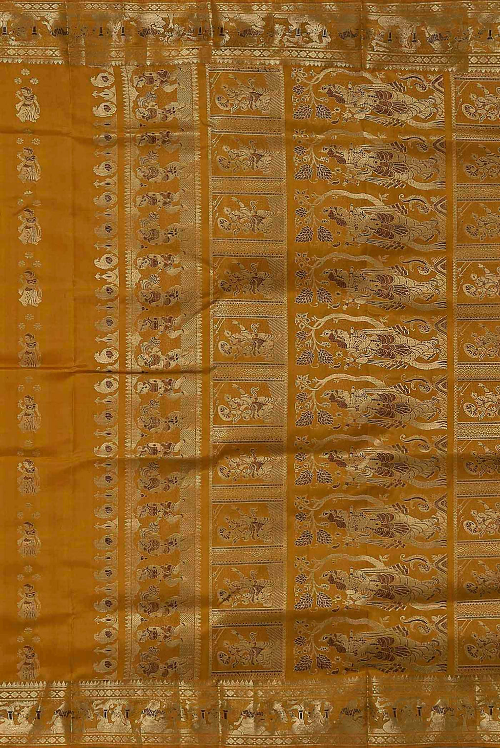 Yellow Baluchari Silk Saree