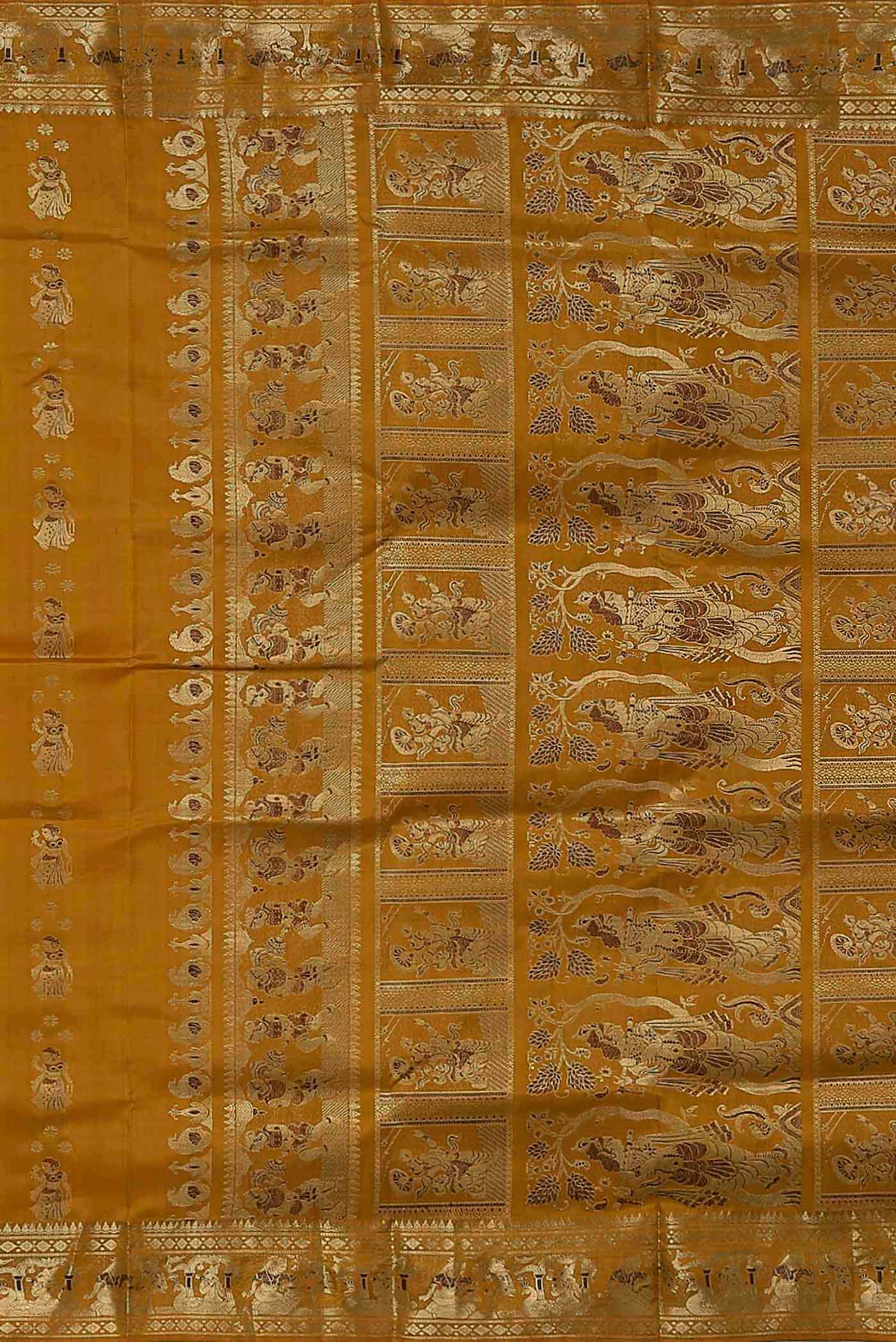 Yellow Baluchari Silk Saree