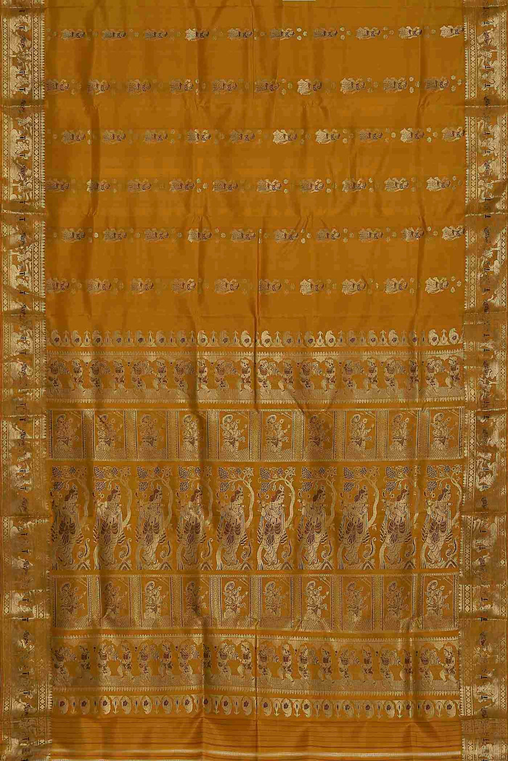 Yellow Baluchari Silk Saree