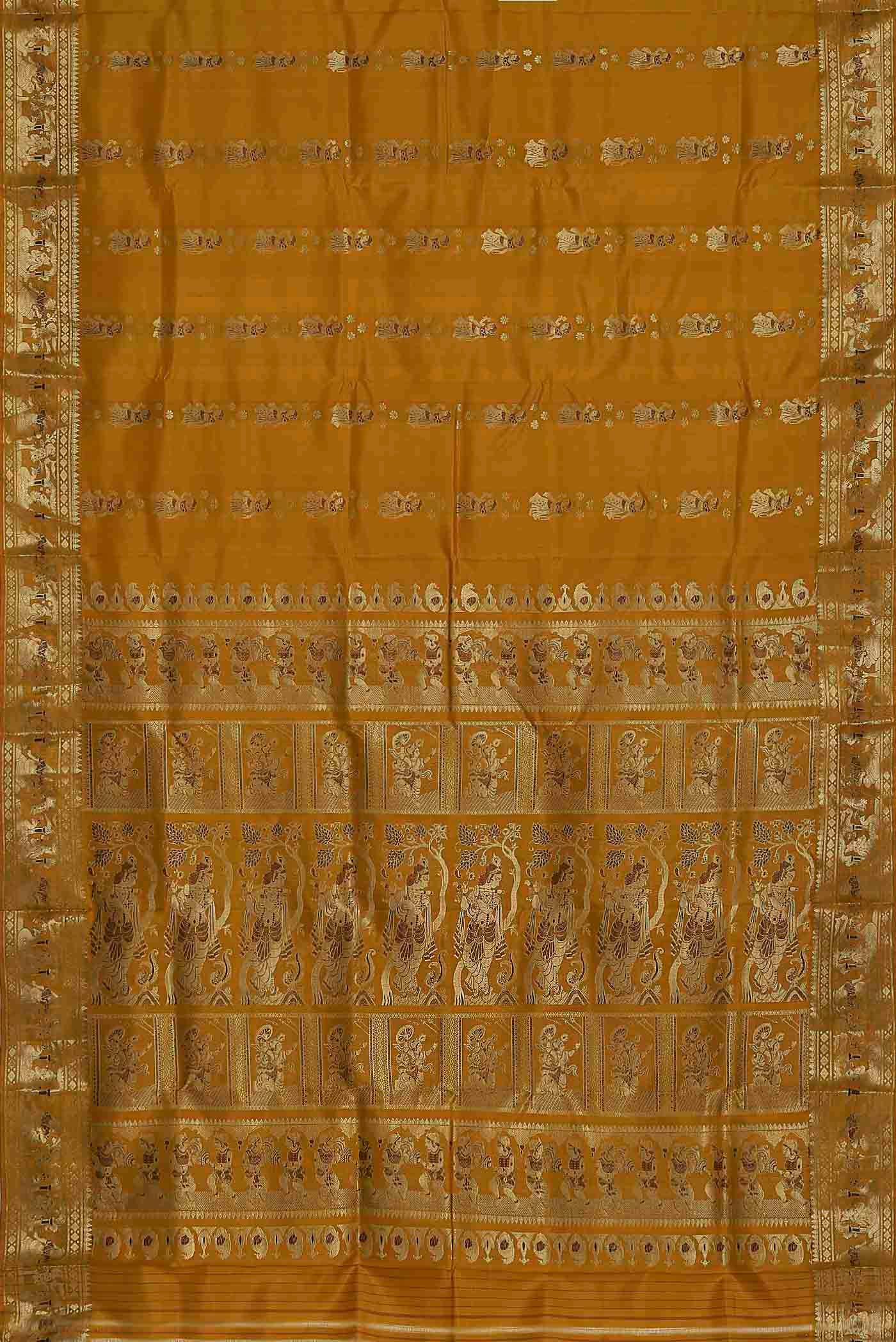 Yellow Baluchari Silk Saree