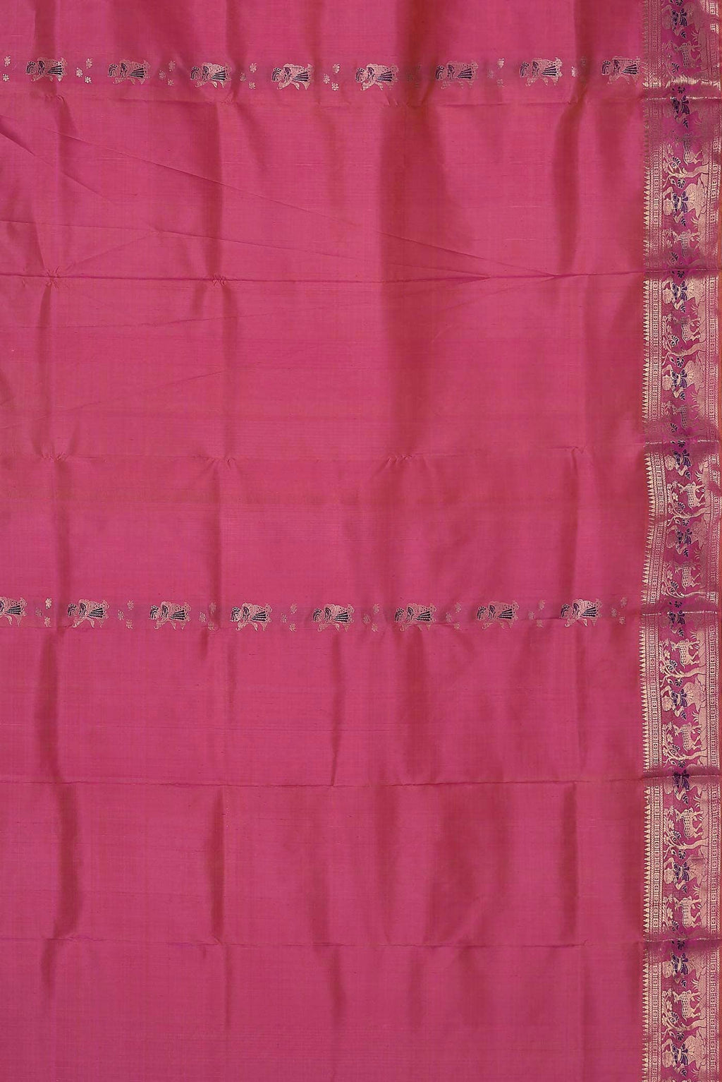 Rose pink Baluchari Silk Saree
