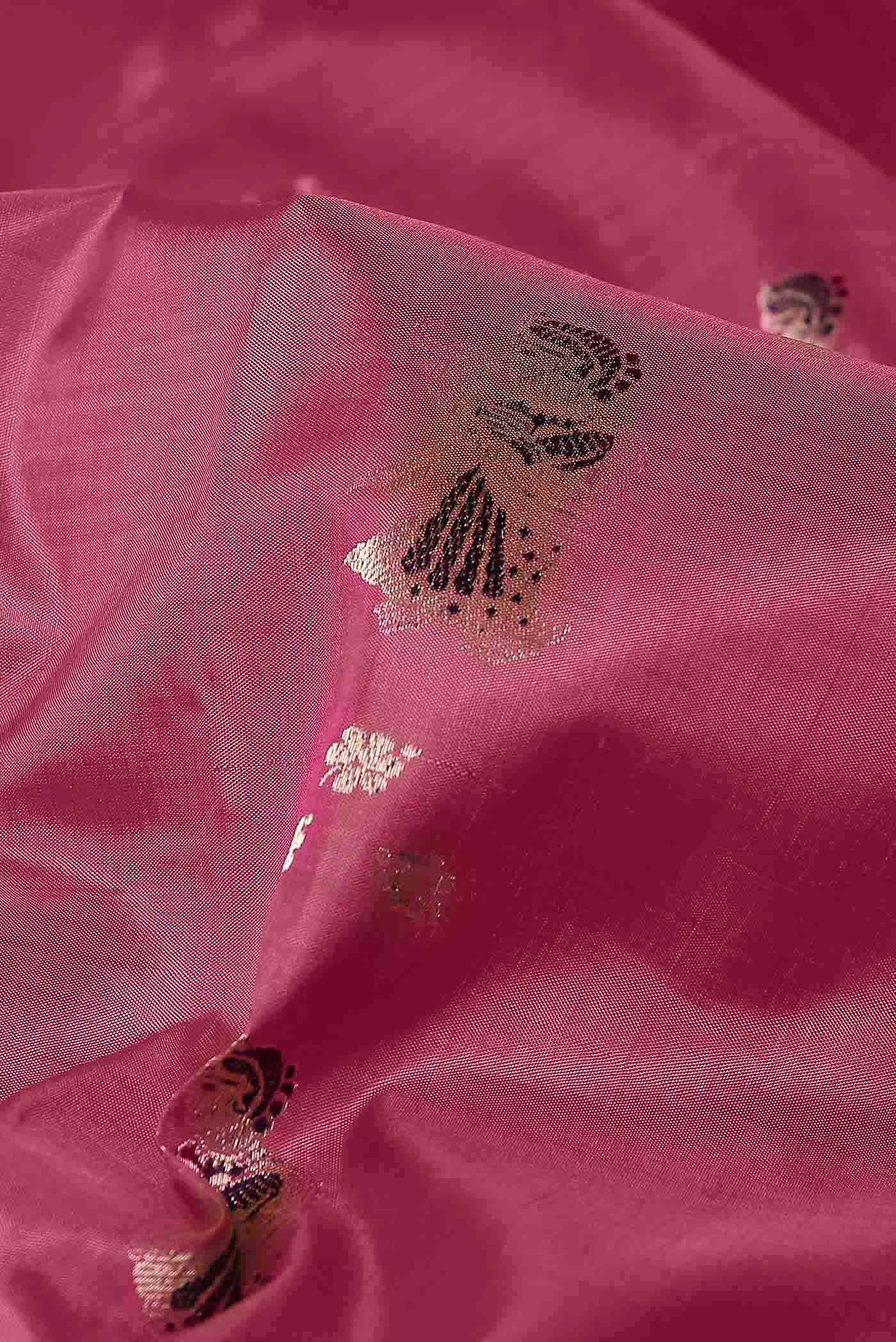 Rose pink Baluchari Silk Saree
