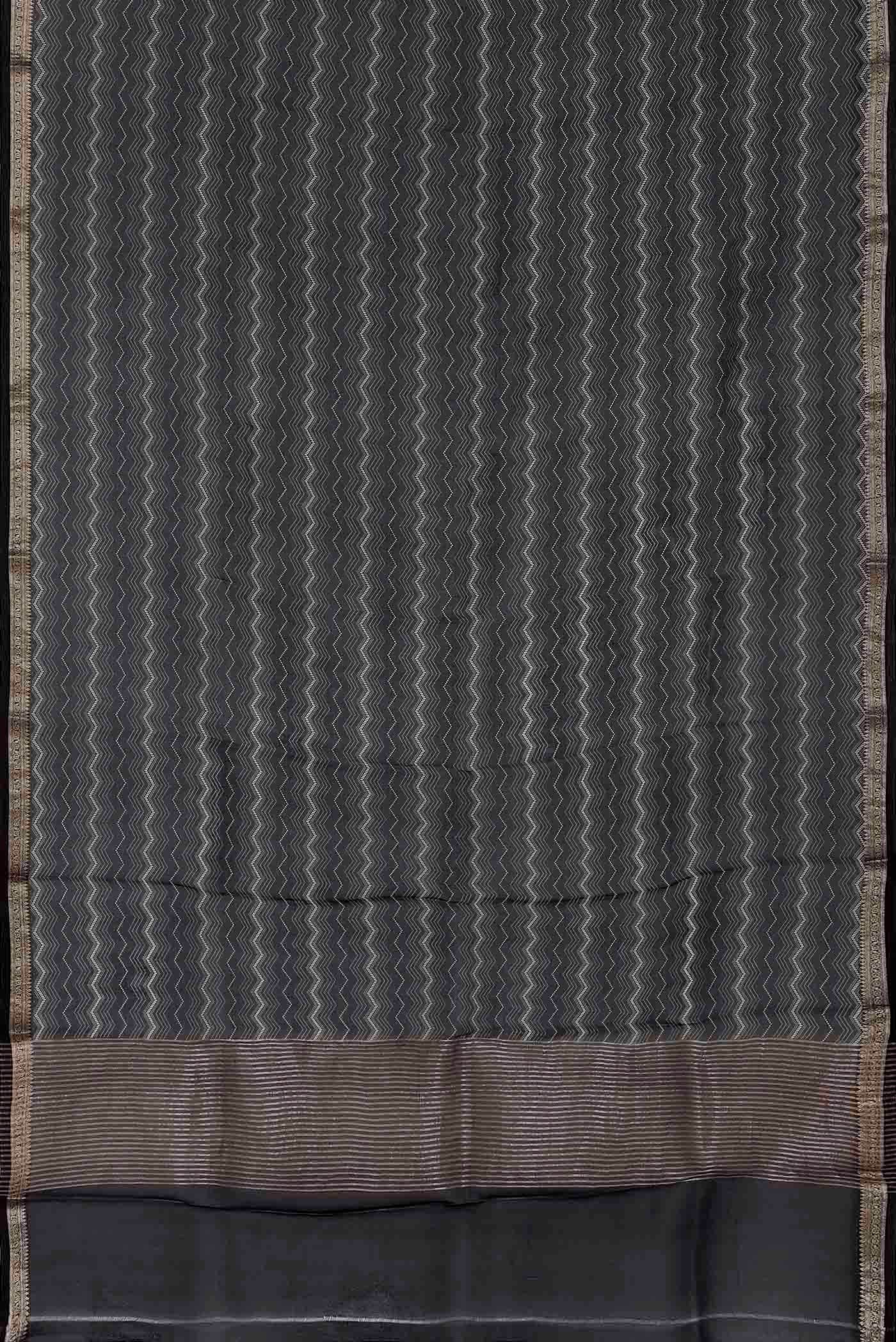 Black Organza Silk Saree
