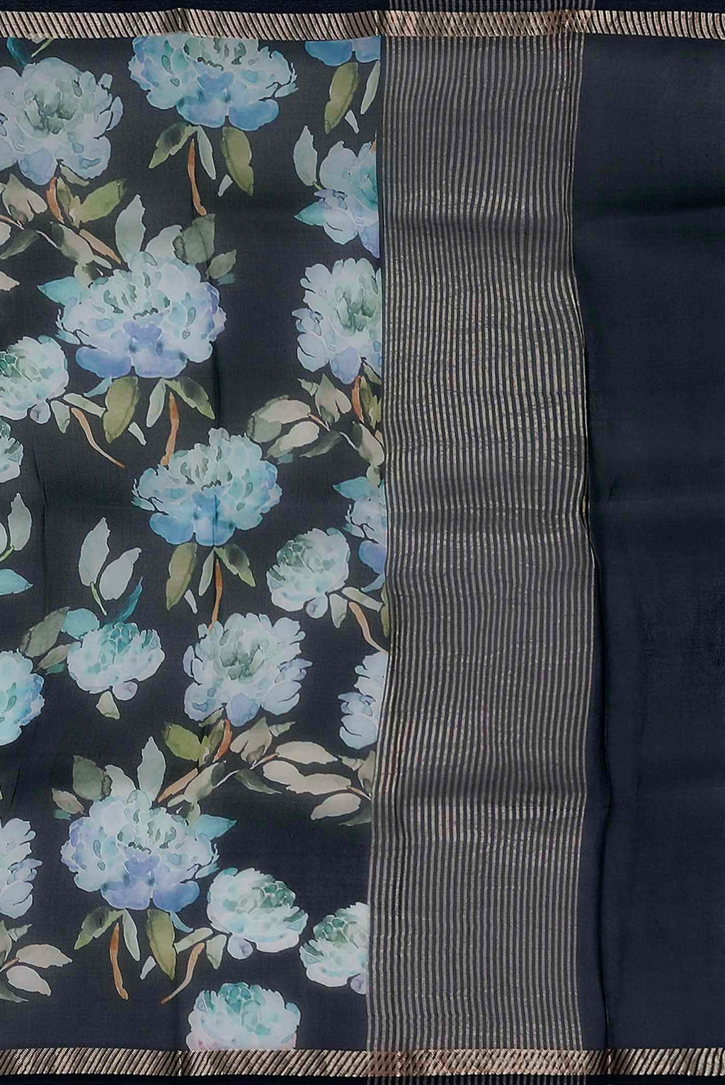 Black Organza Silk Saree