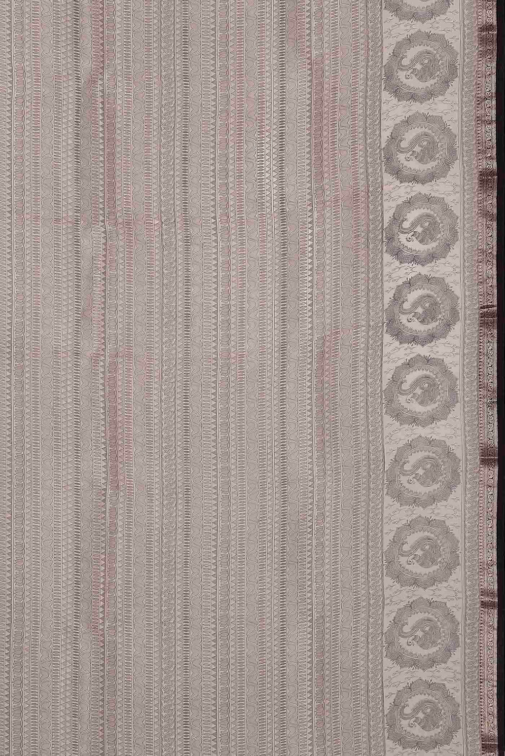 Beige Organza Silk Saree