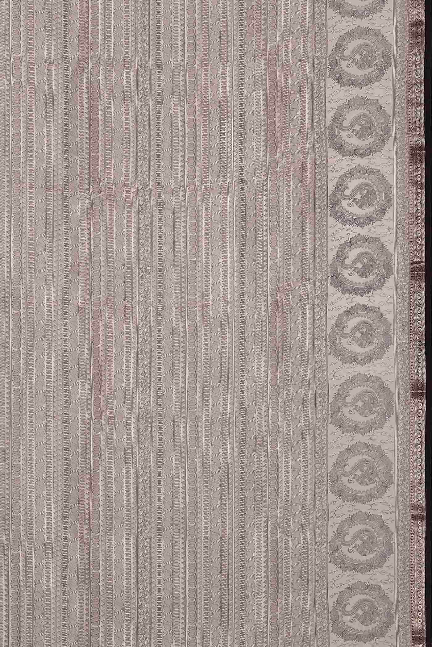 Beige Organza Silk Saree