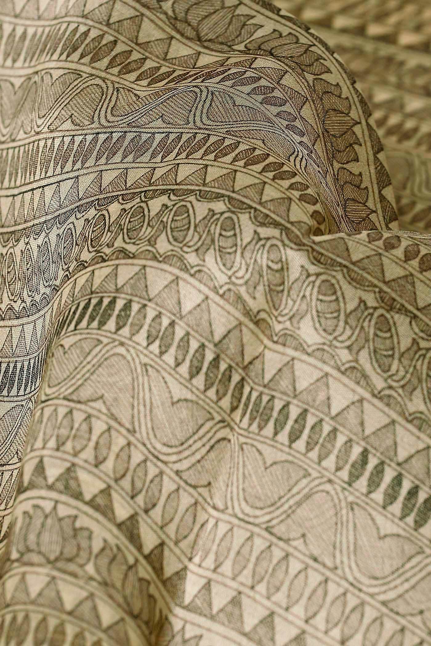 Beige Organza Silk Saree
