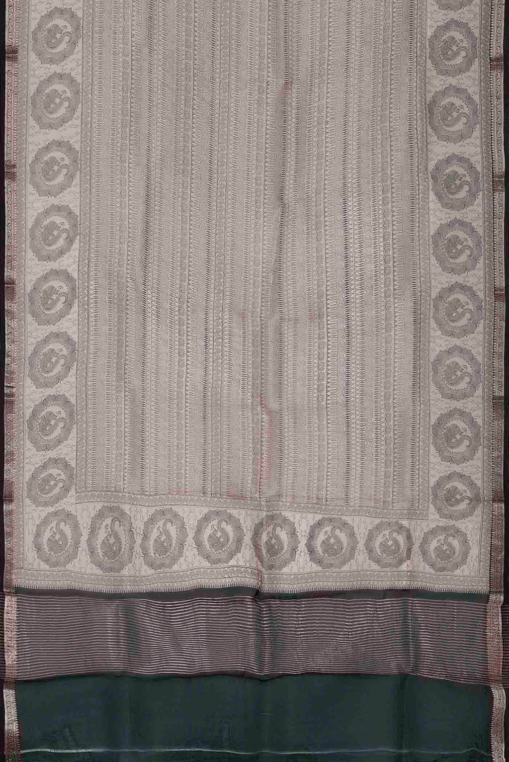 Beige Organza Silk Saree