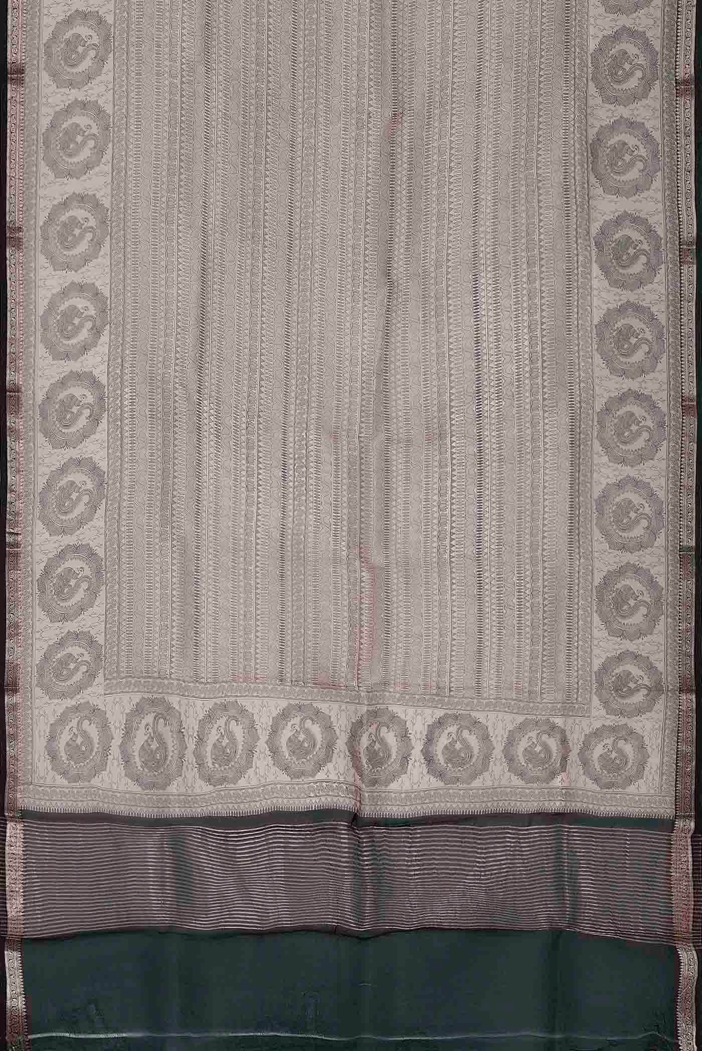Beige Organza Silk Saree