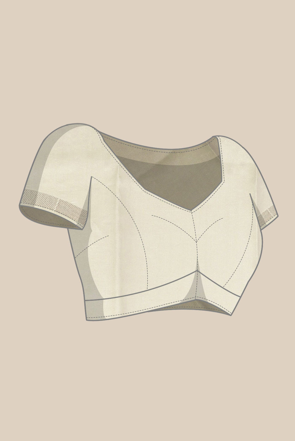 Cream Organza Silk Saree