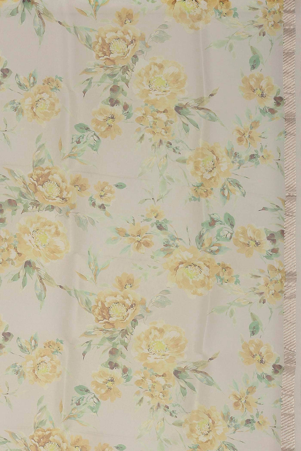 Cream Organza Silk Saree