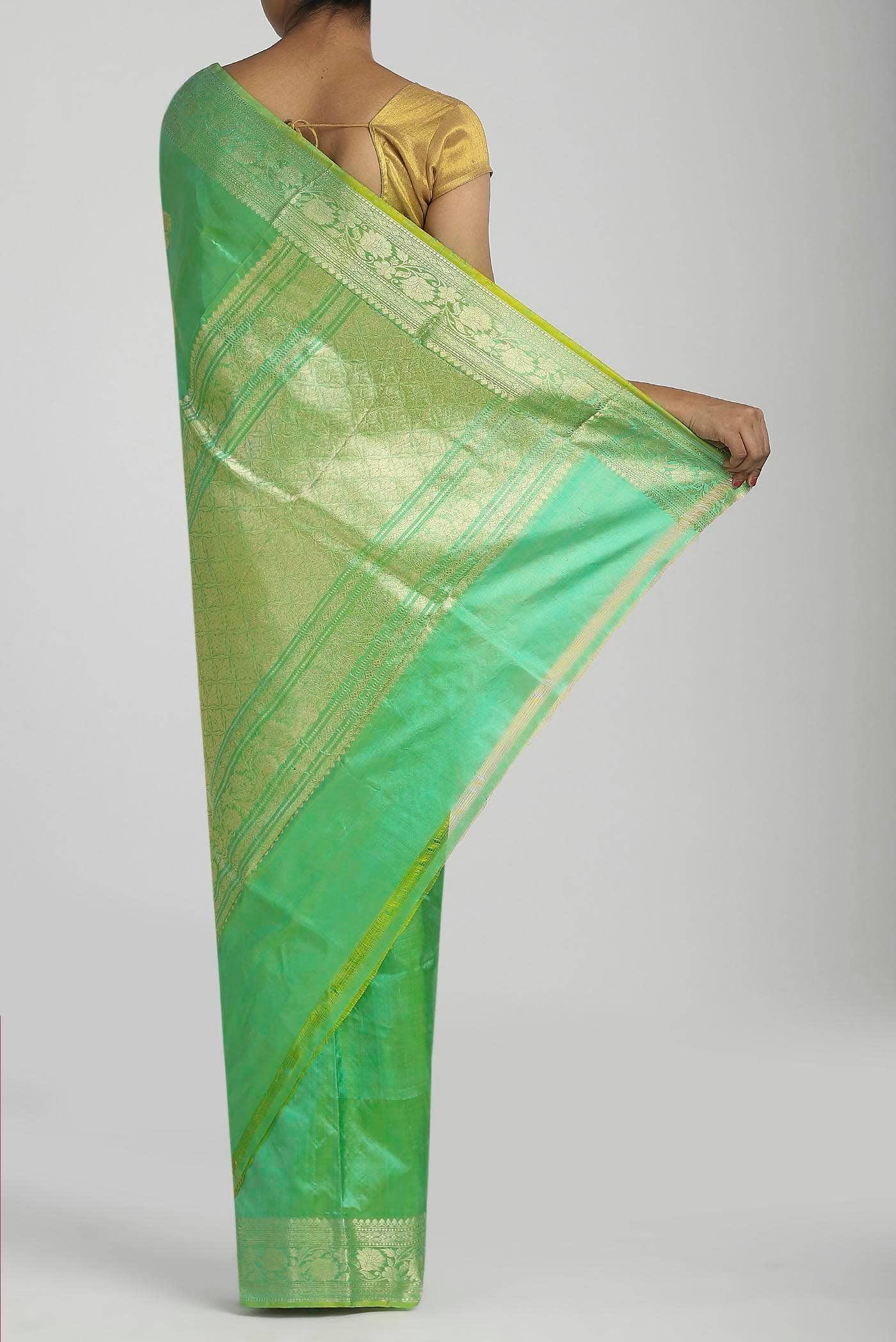 Green Banarasi Katan Silk Saree
