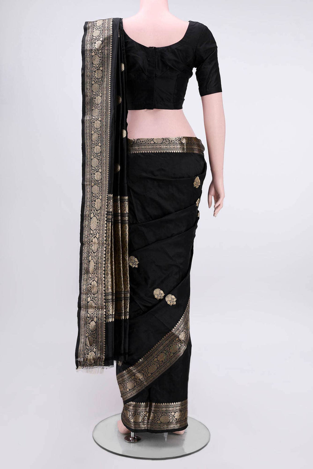 Black Banarasi Katan Silk Saree